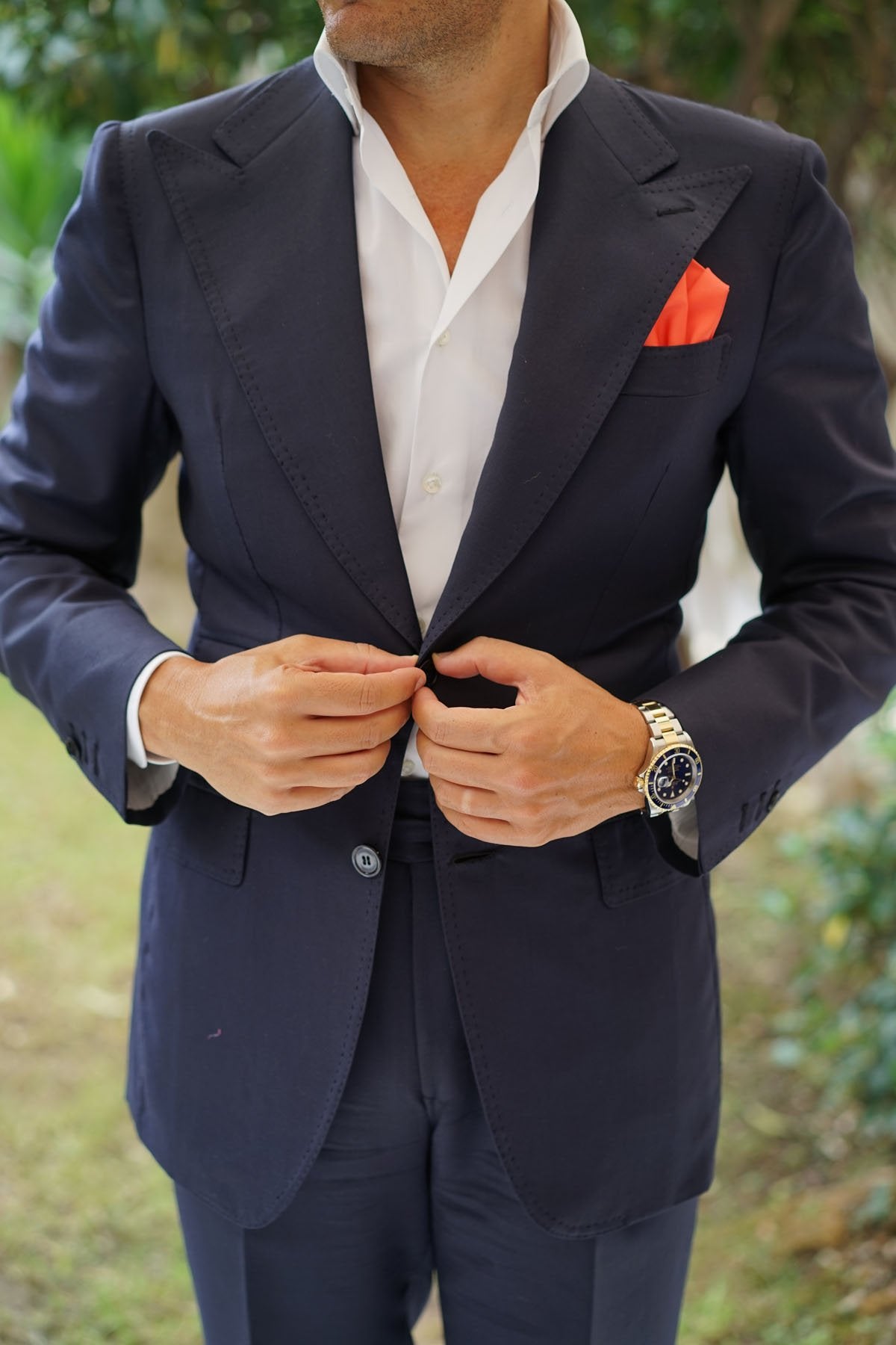 Coral Pink Cotton Pocket Square