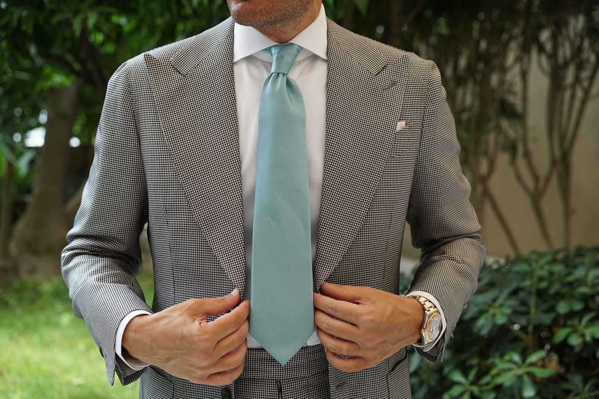 Turkish Teal Blue Weave Necktie