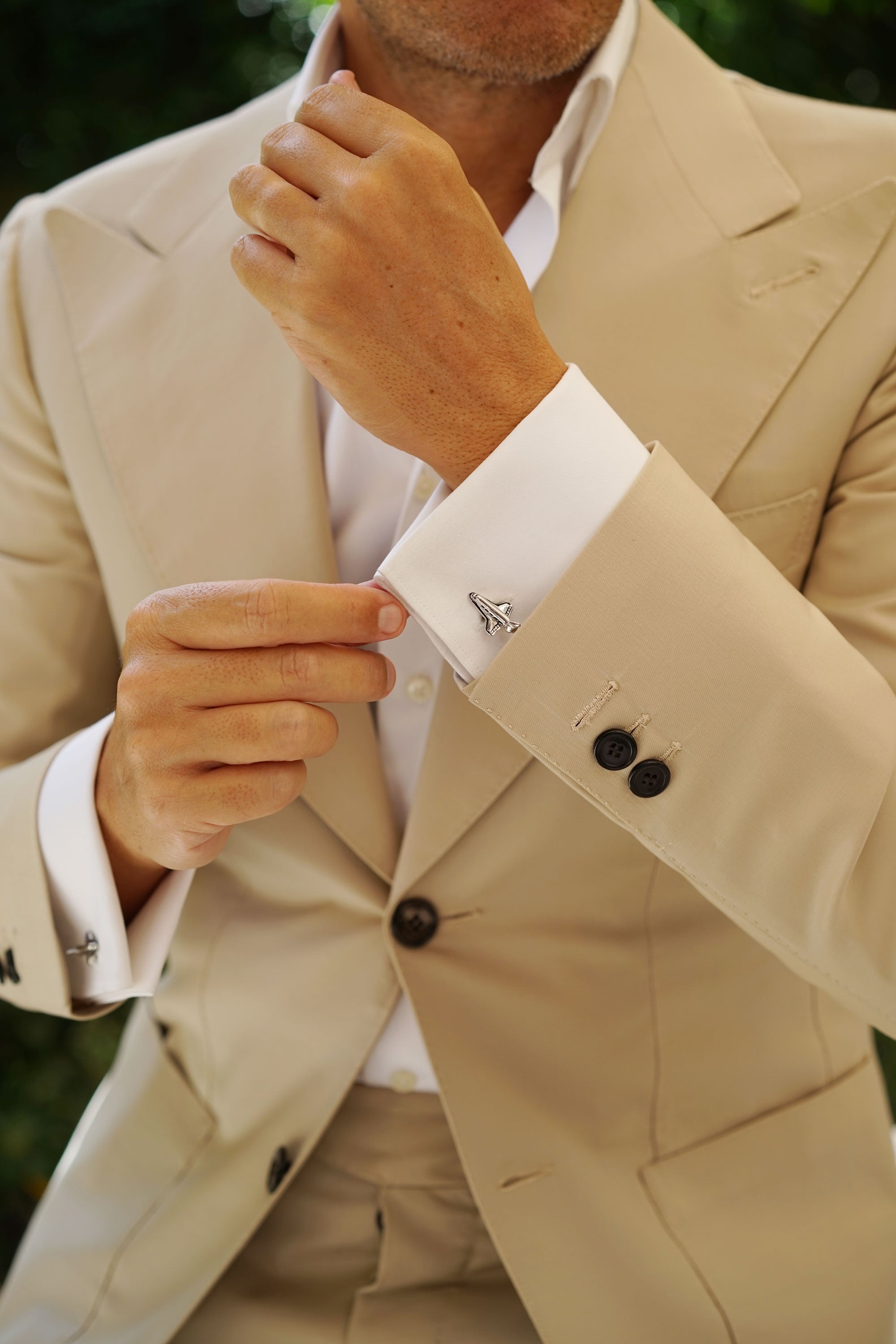 Silver Space Shuttle Cufflinks