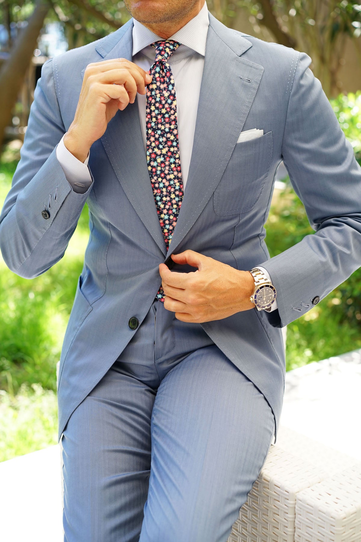 Manama Flower Skinny Tie