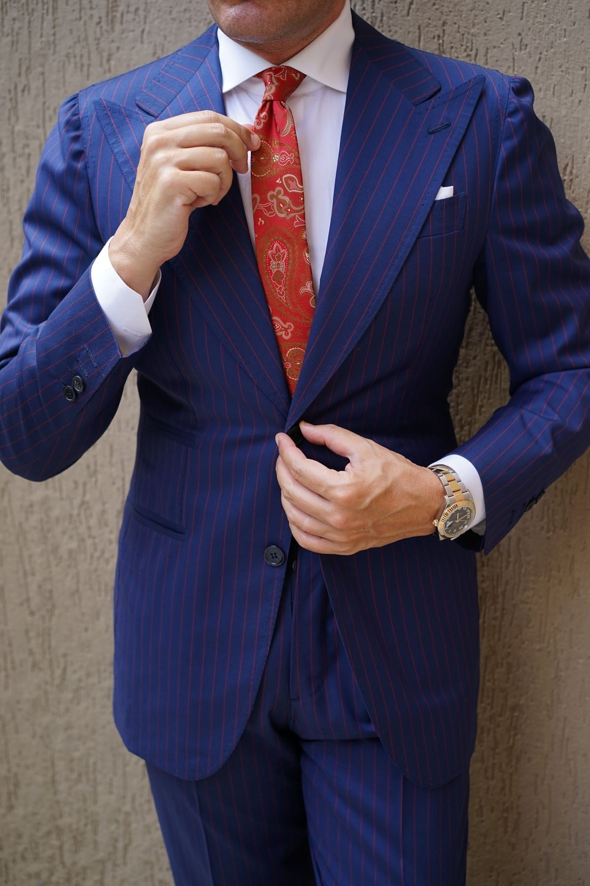 Paisley Maroon with Brown Skinny Tie