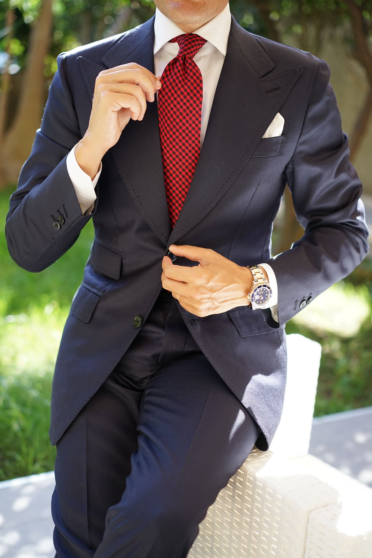 Red Belfast Gingham Tie