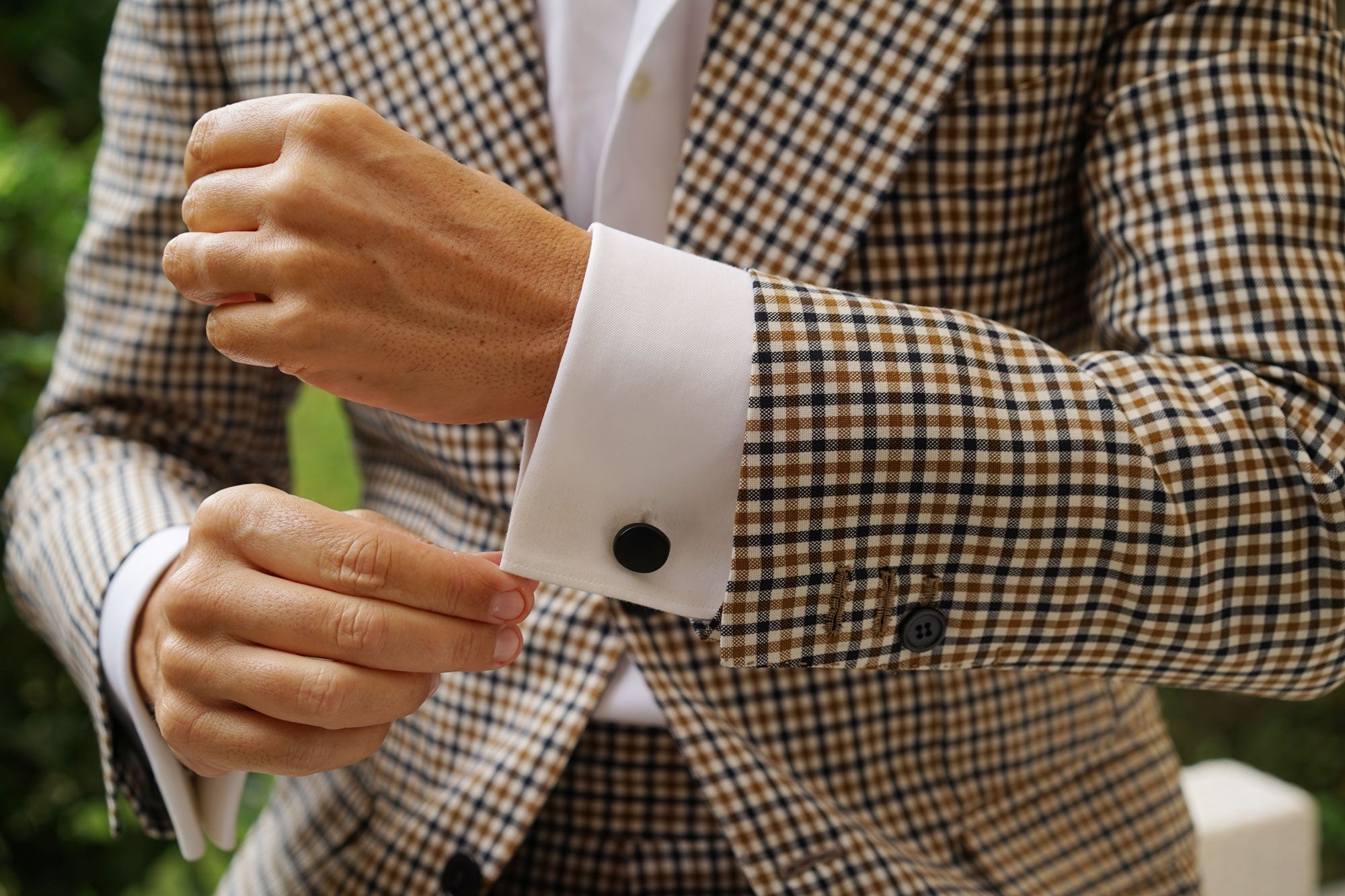 Cauldron Matte Black Stone Cufflinks