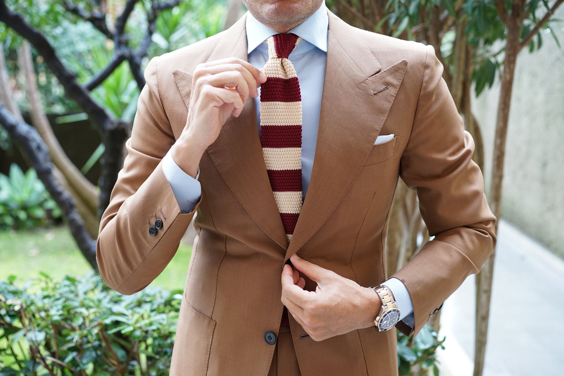 Burgundy Vanilla Knitted Tie