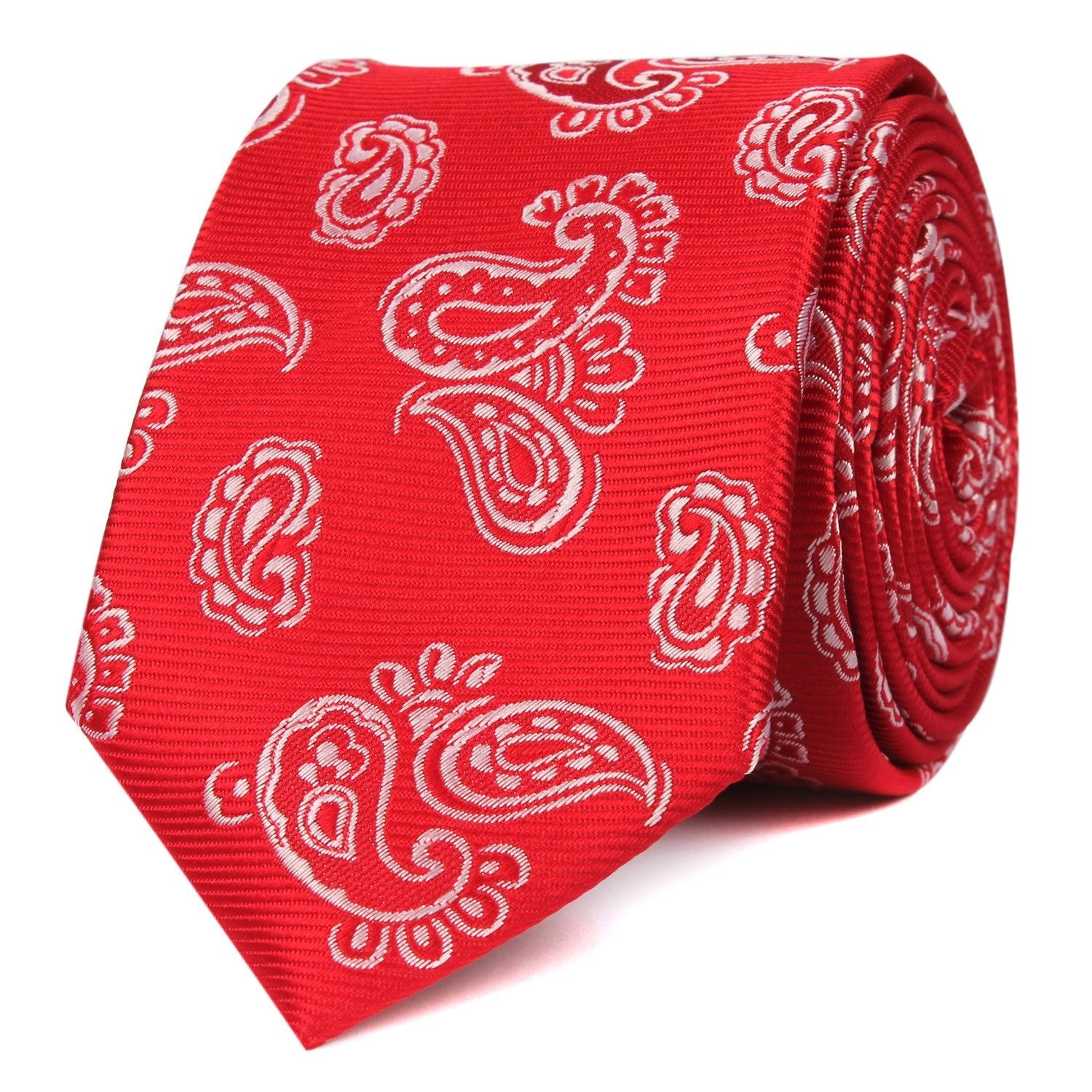 Paisley Red Skinny Tie