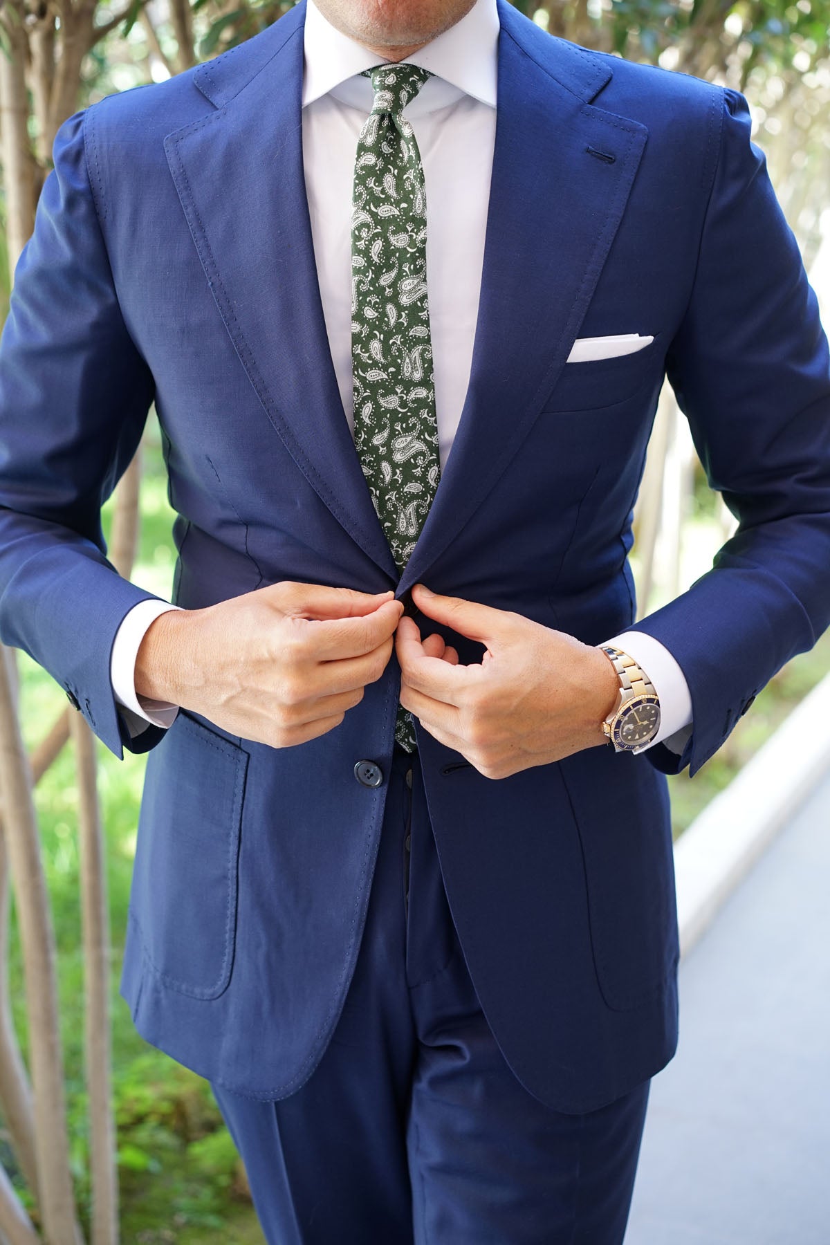 Milan Paisley Green Skinny Tie