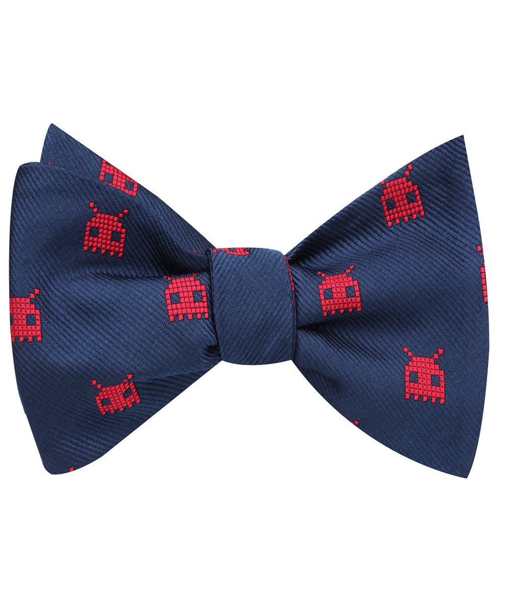 Red Pixel Monster Self Bow Tie