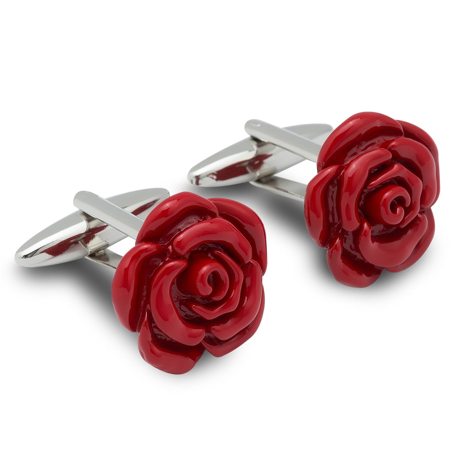 Red Rose Metal Cufflinks