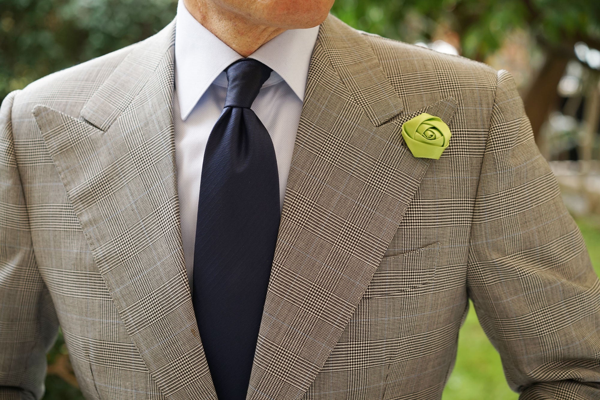 Oxfam Green Satin Rose Lapel Pin