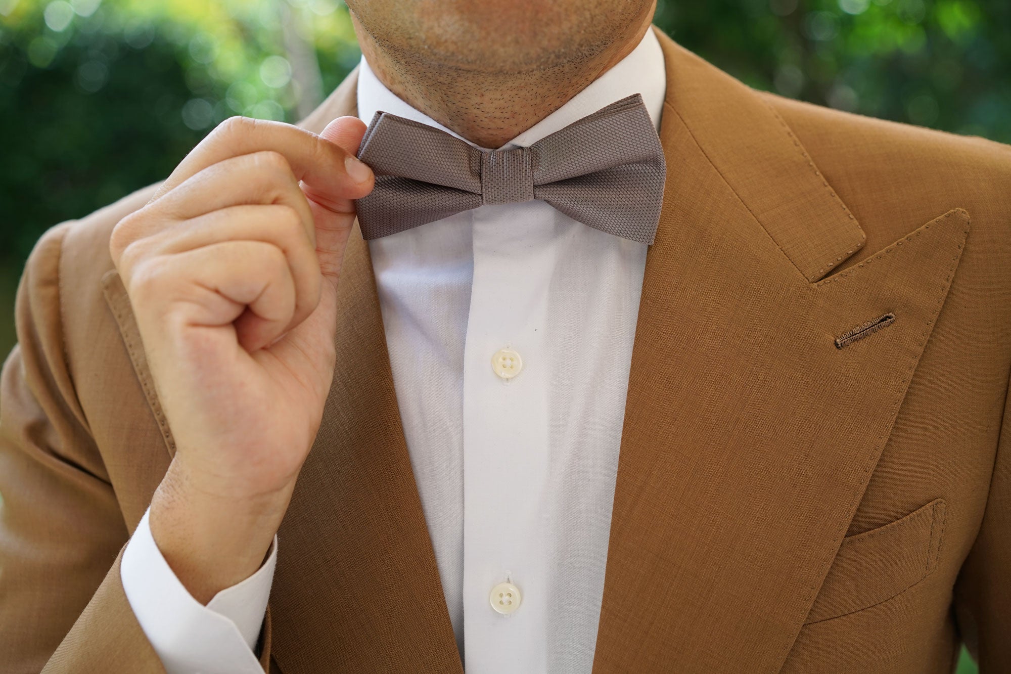 Portobello Beige Weave Bow Tie