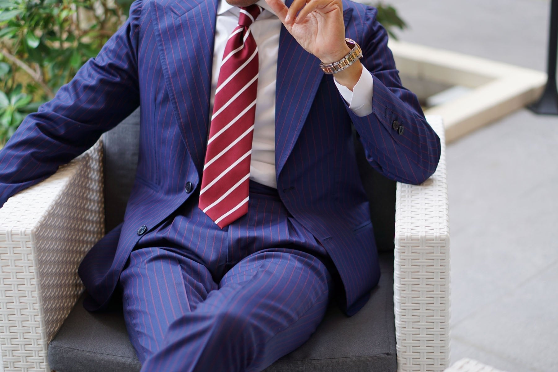 Royal Burgundy Striped Necktie