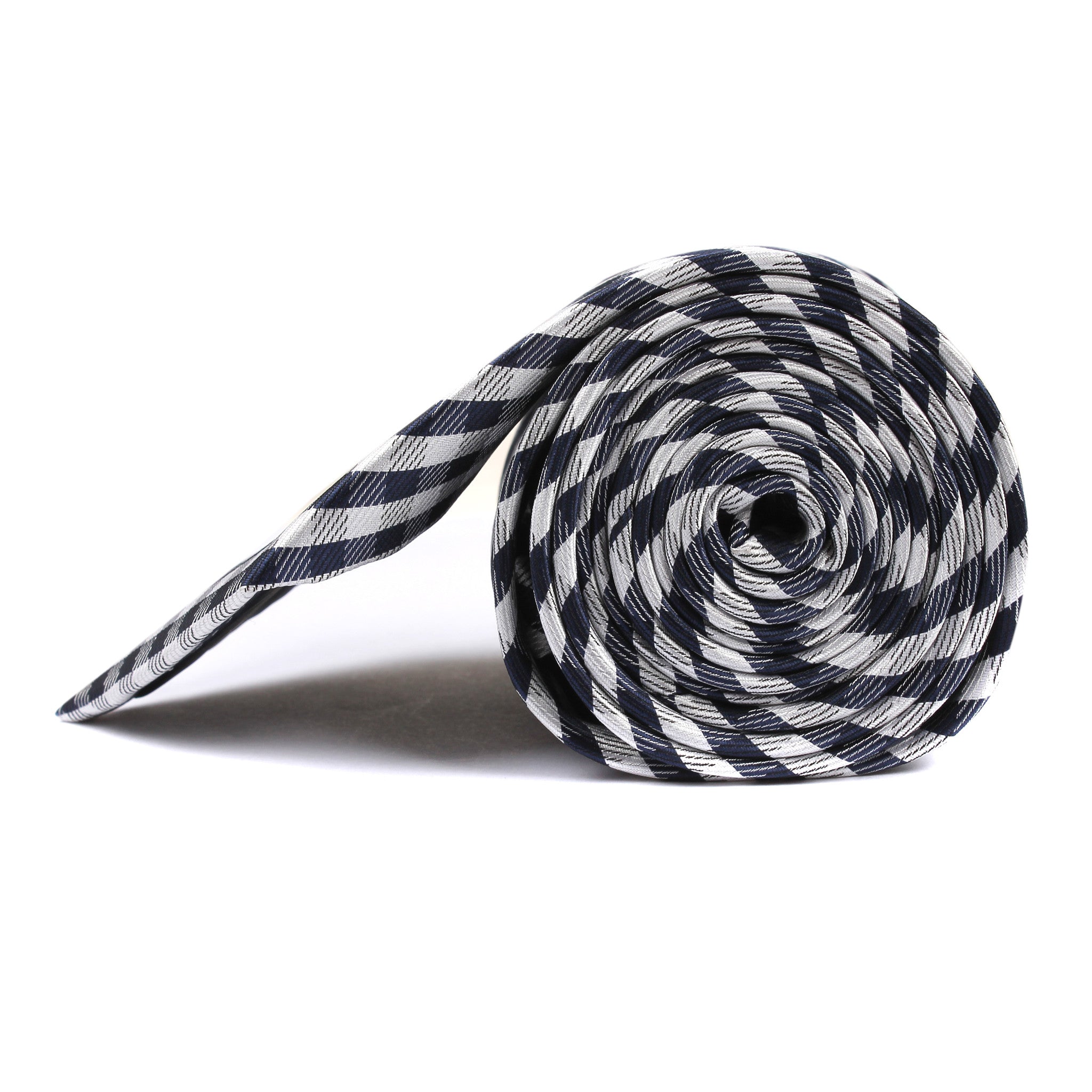 Navy Blue Gingham Necktie