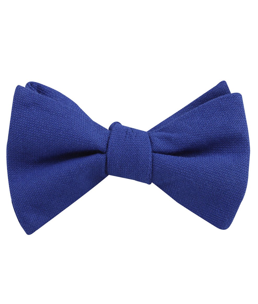 Cobalt Blue Linen Self Bow Tie