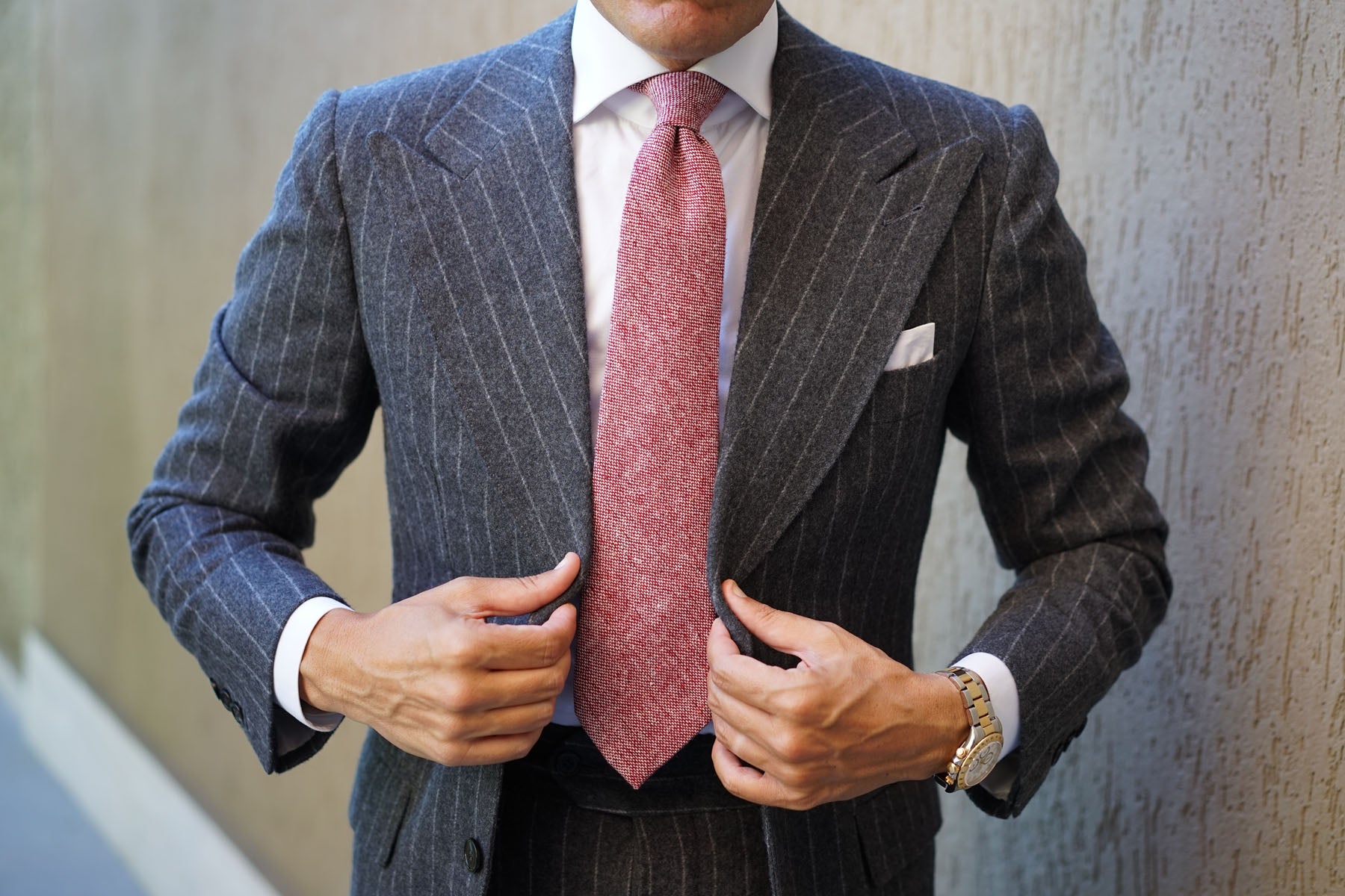 Burgundy Sharkskin Tie