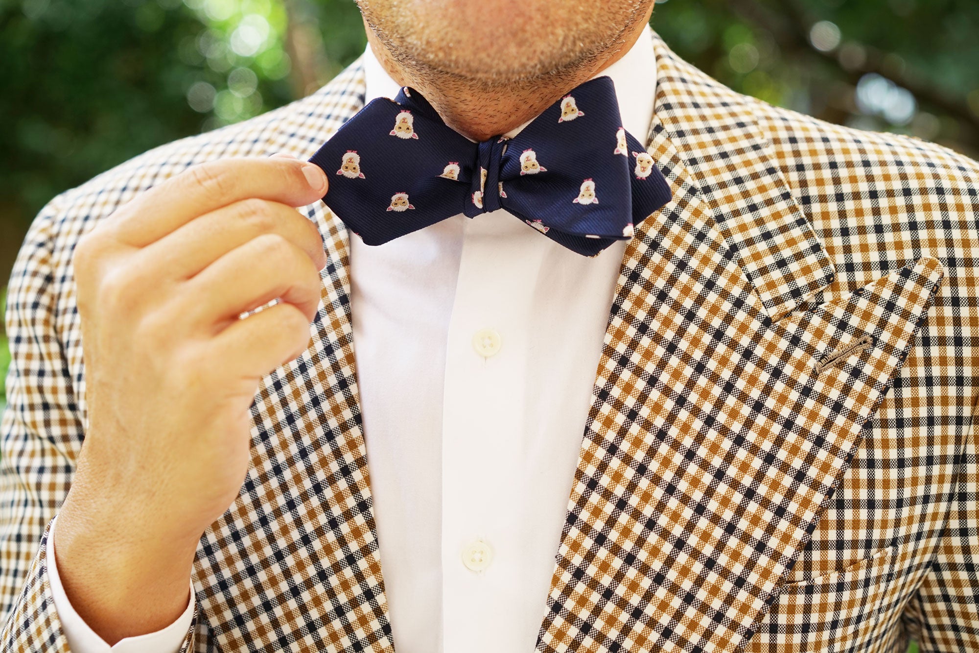 White Sheep Diamond Self Bow Tie