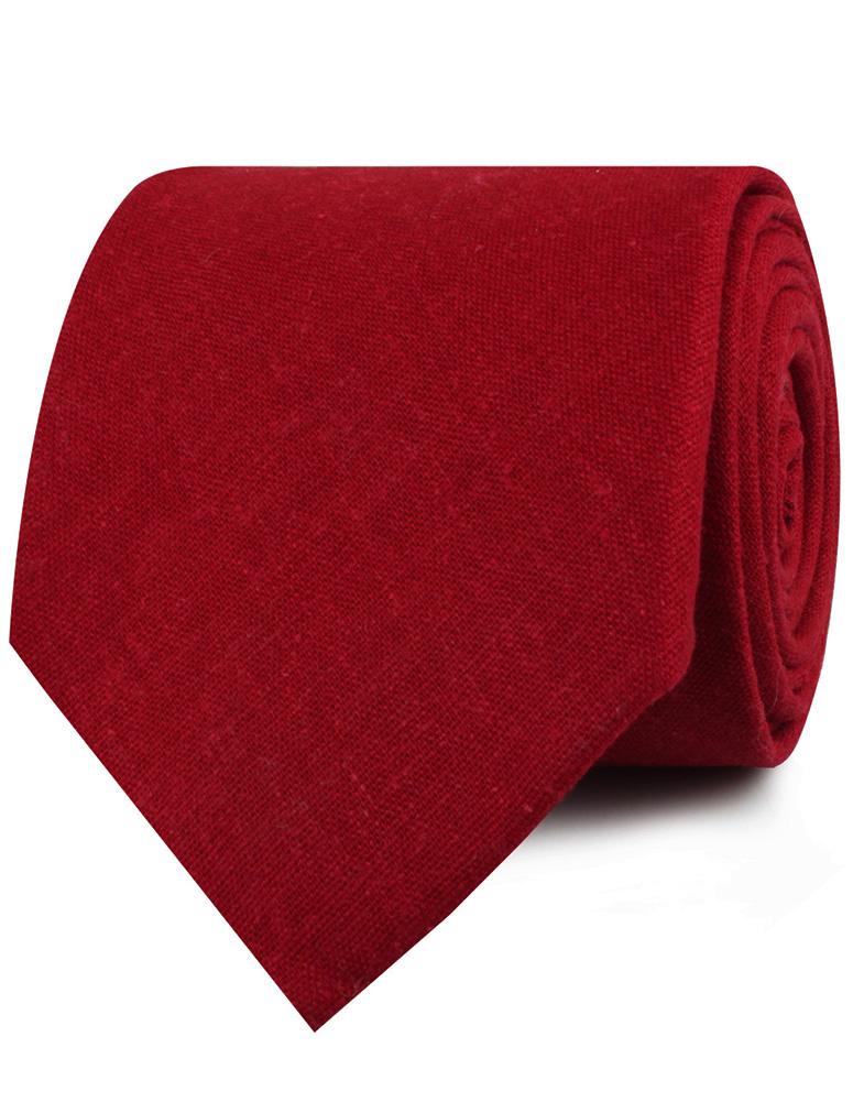 Apple Maroon Linen Necktie