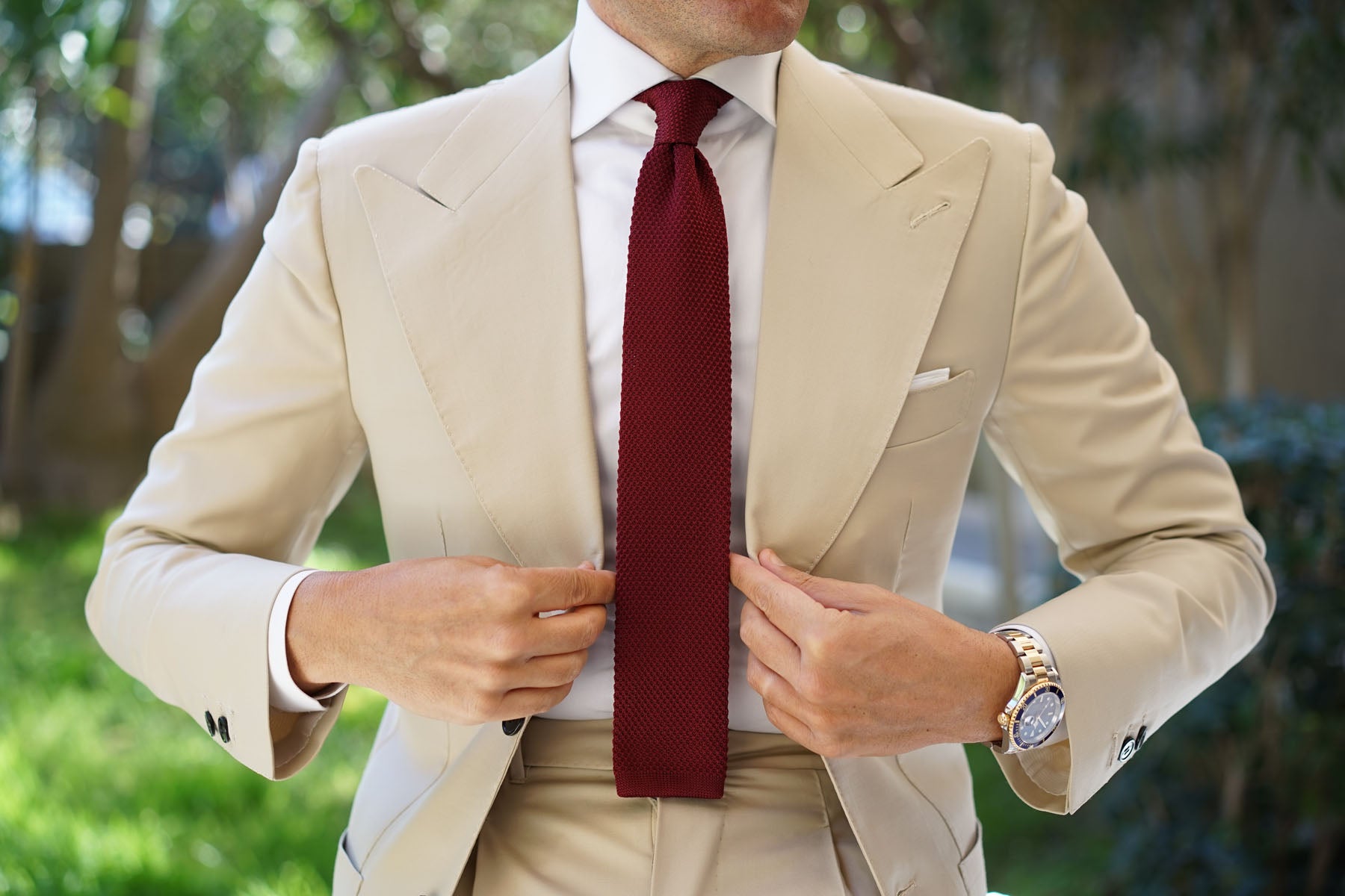 Gogo Burgundy Maroon Knitted Tie