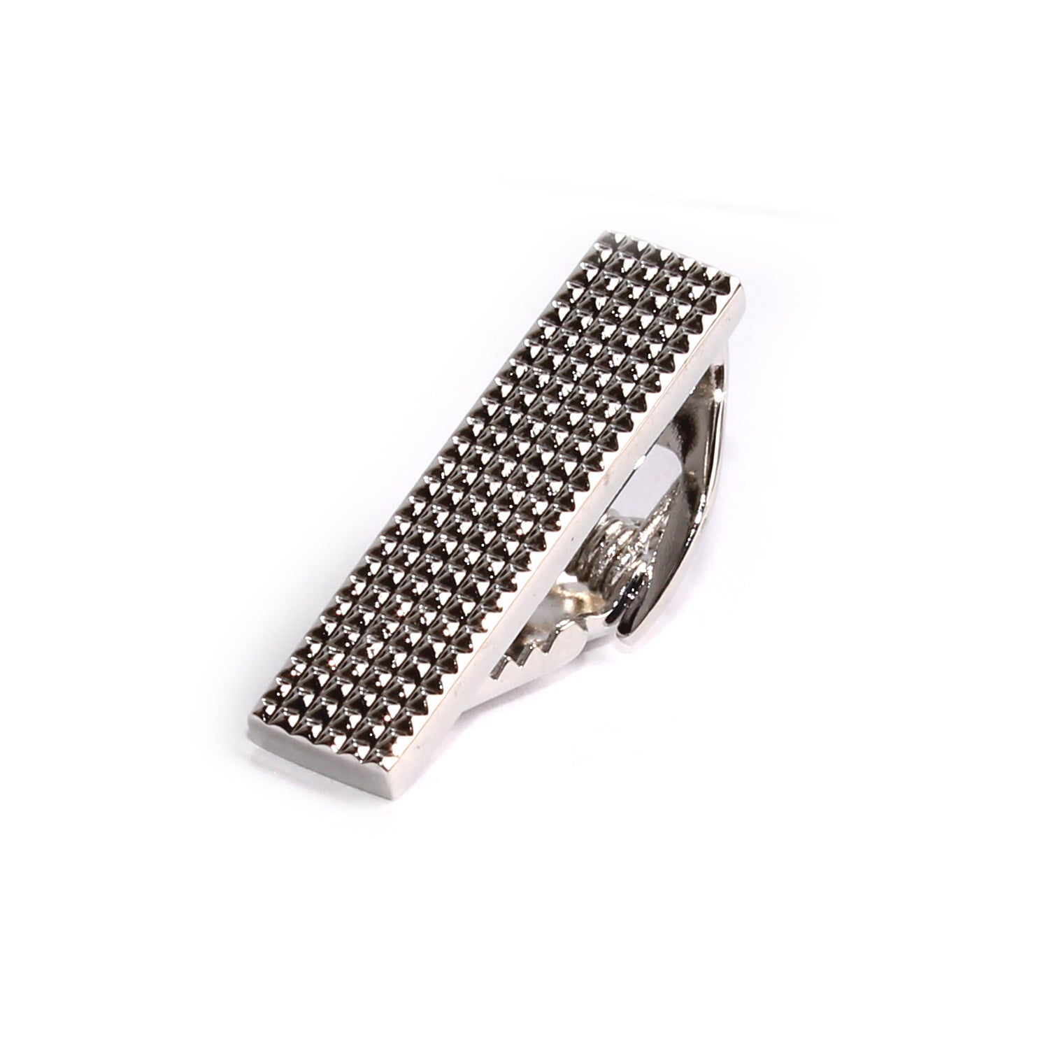 Mini Studded Silver Skinny Tie Bar