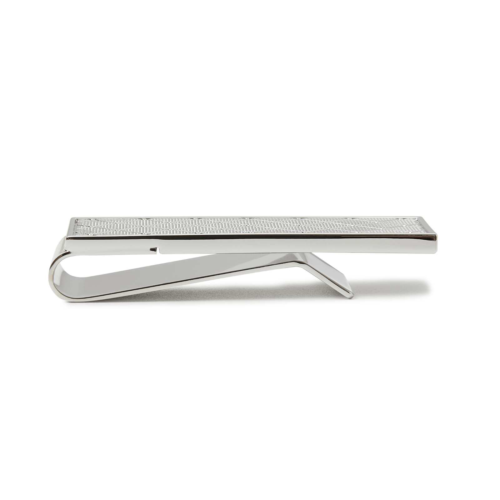 Silver Diamond Grid Executive Money Clip