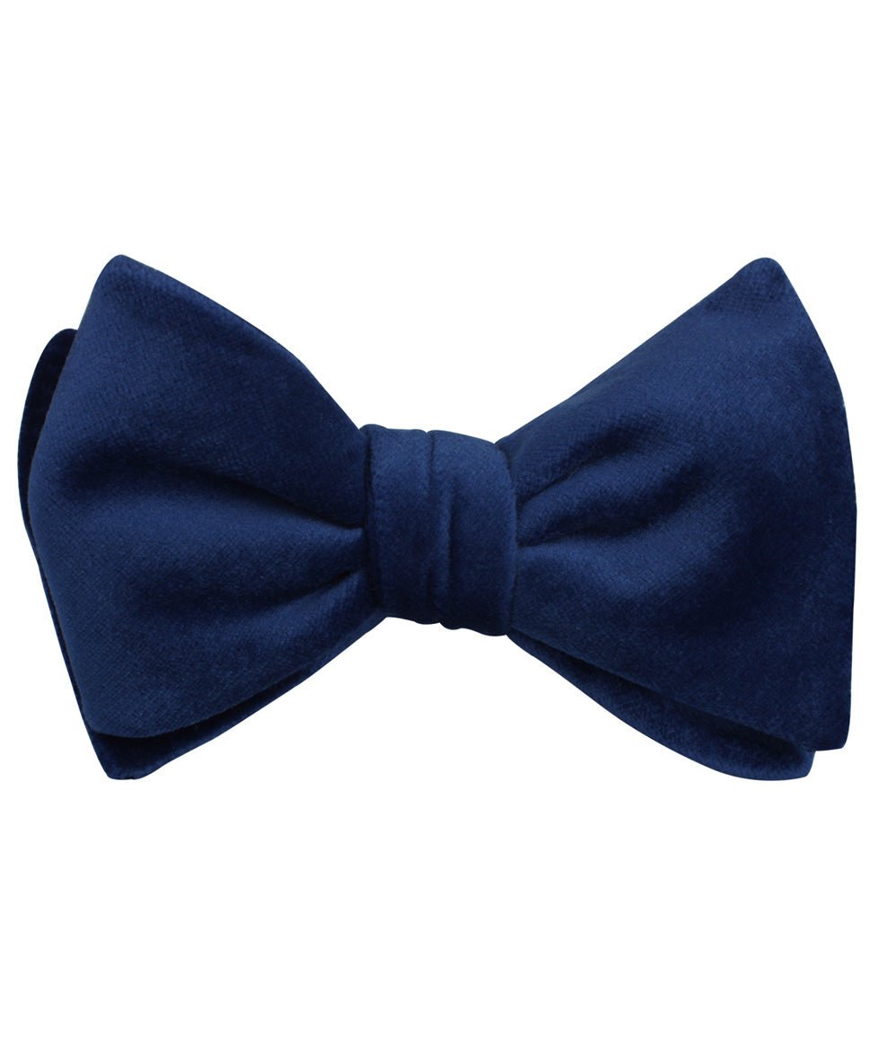 Royal Blue Velvet Self Bow Tie