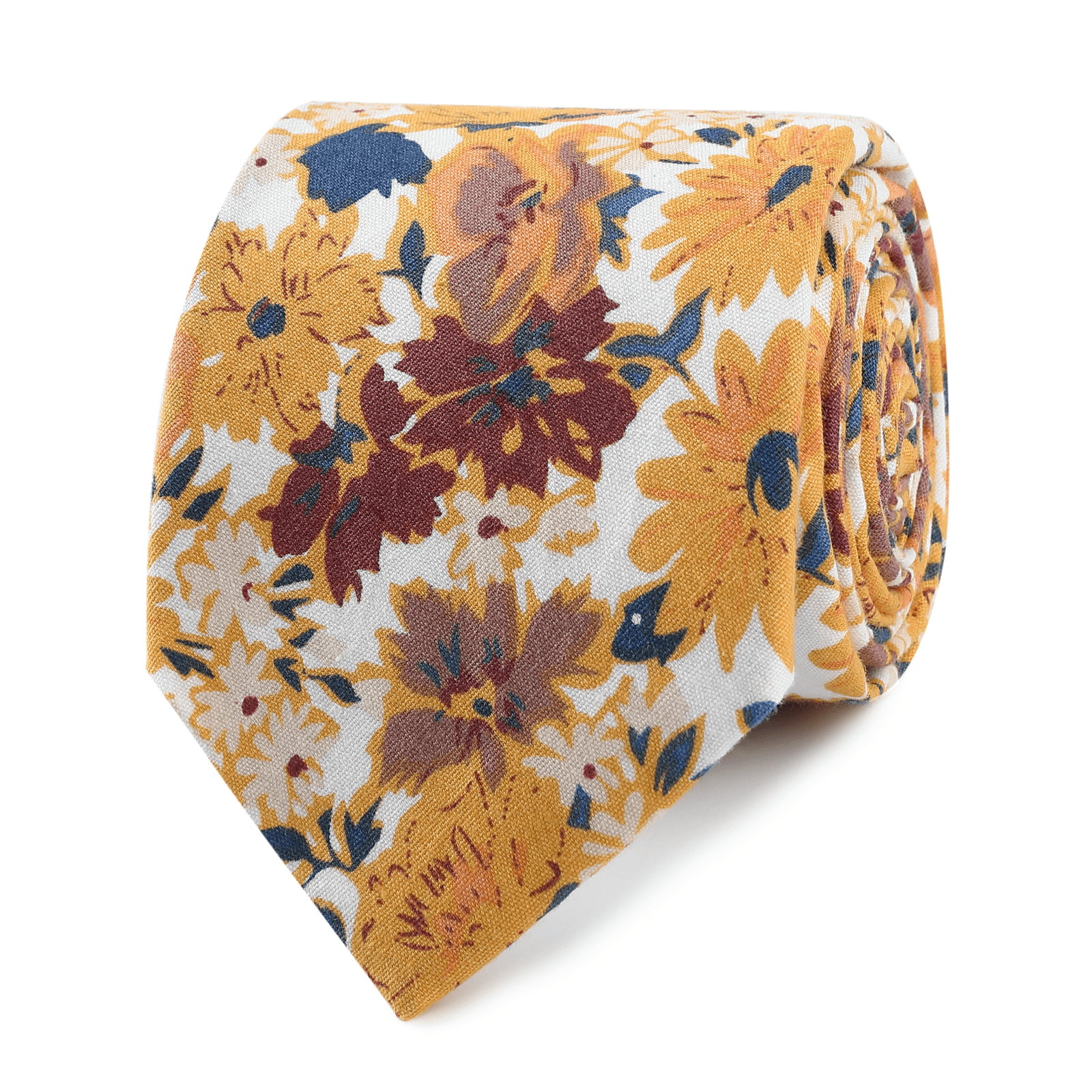 Marigold Meadow Floral Skinny Tie