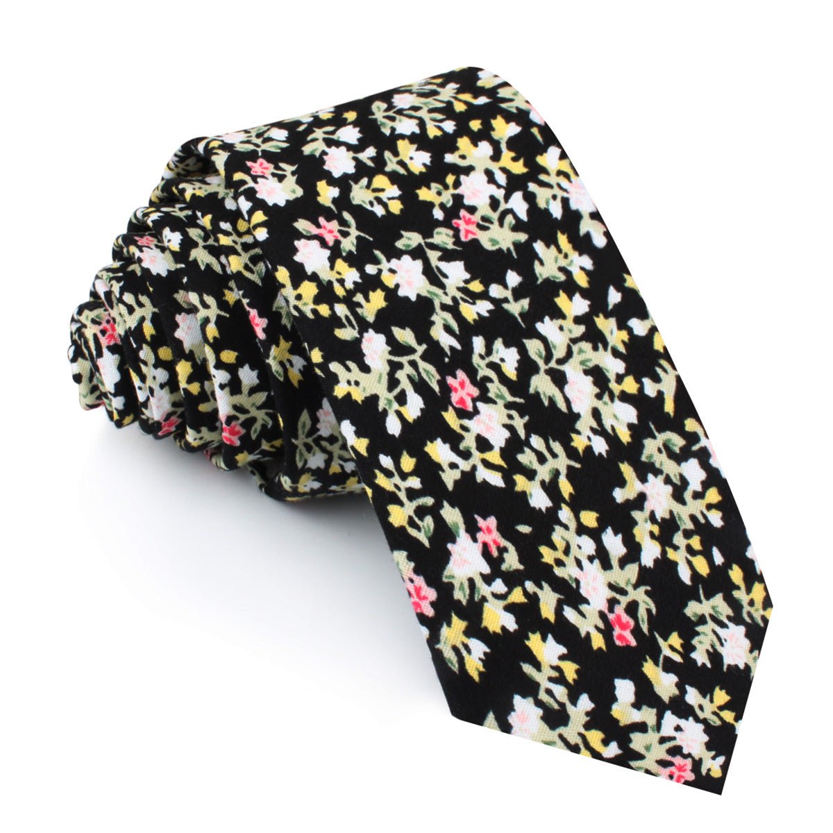 Madagascar Black Floral Skinny Tie