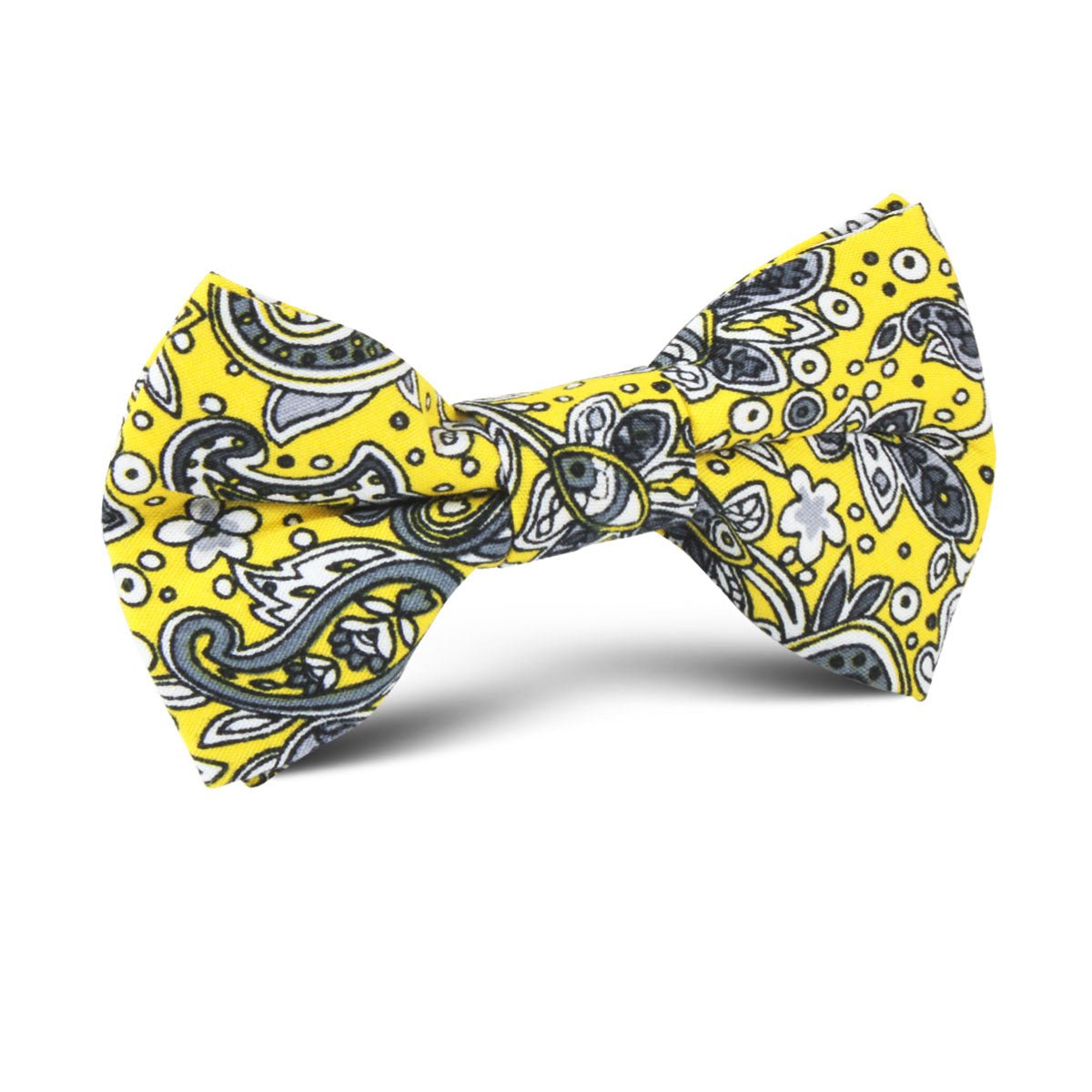 Cyrus Yellow Paisley Kids Bow Tie