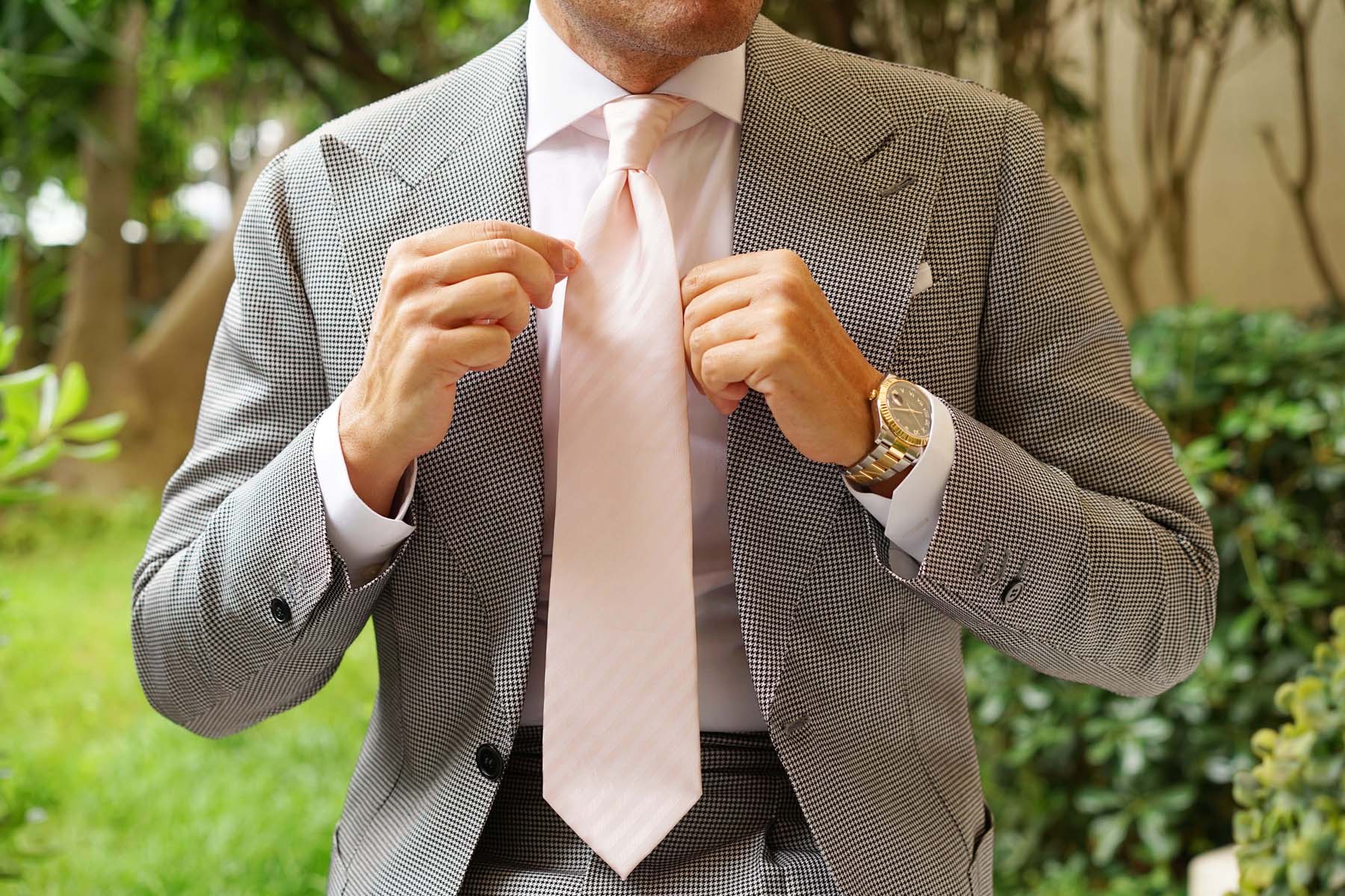 Flamenco Blush Pink Striped Necktie