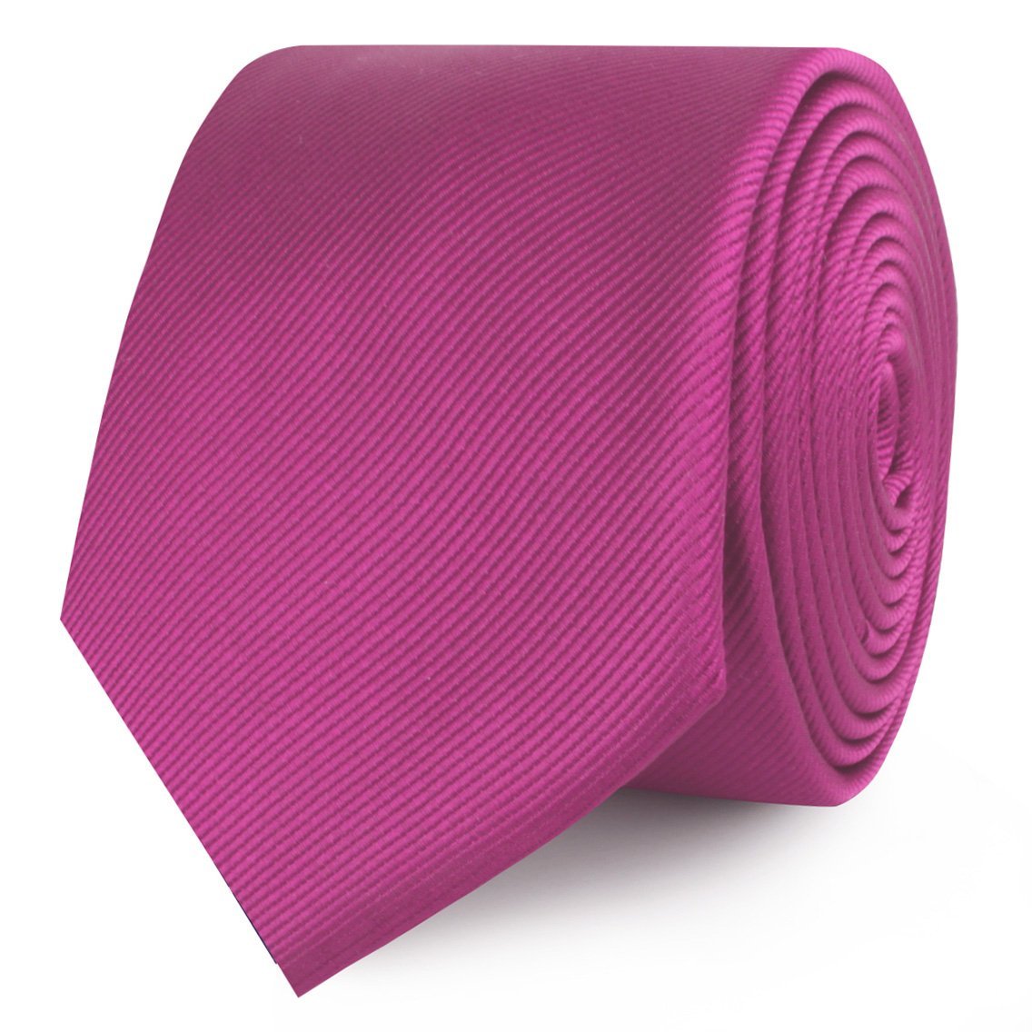 Fuchsia Pink Twill Skinny Tie