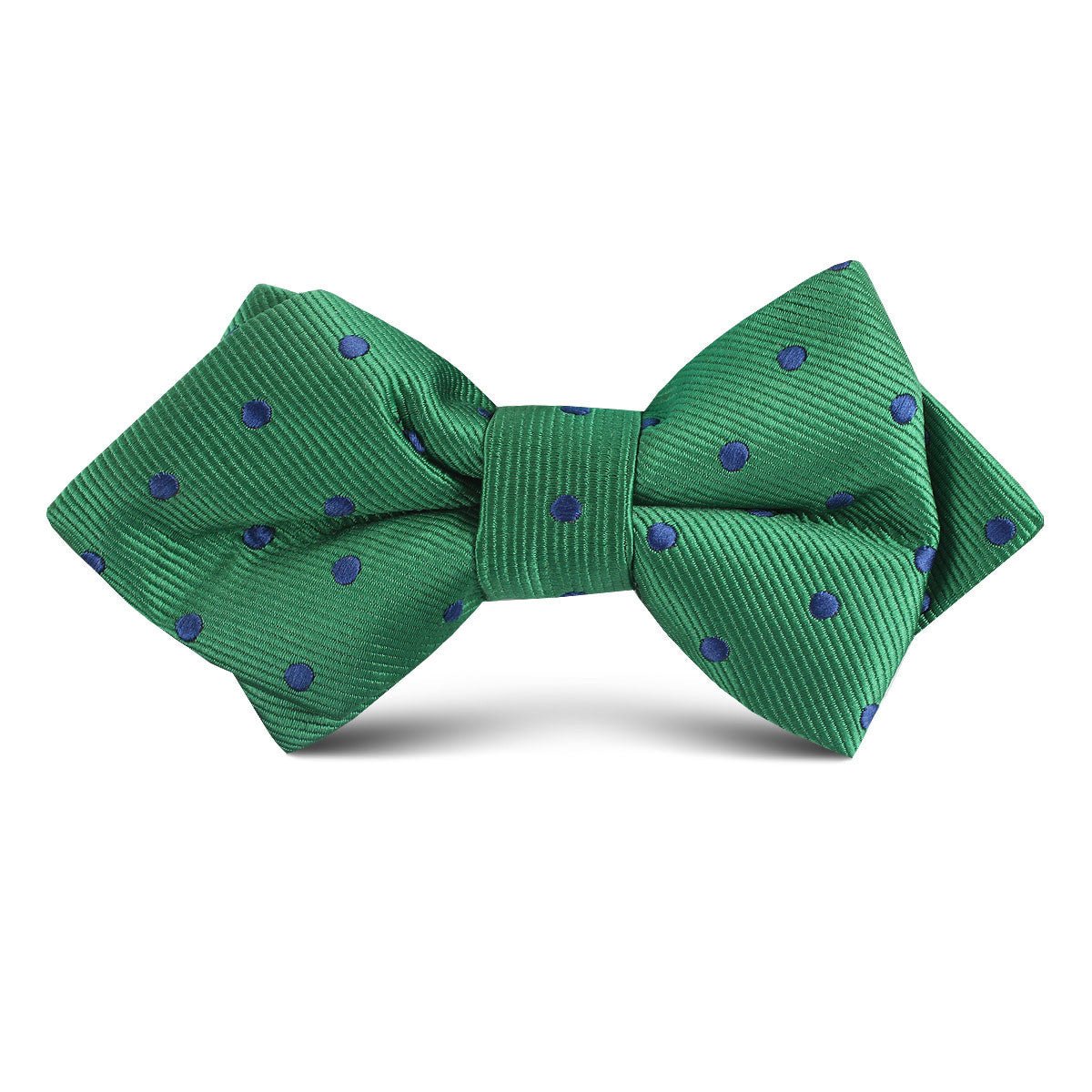 Forest Green Dark Polkadot Kids Diamond Bow Tie