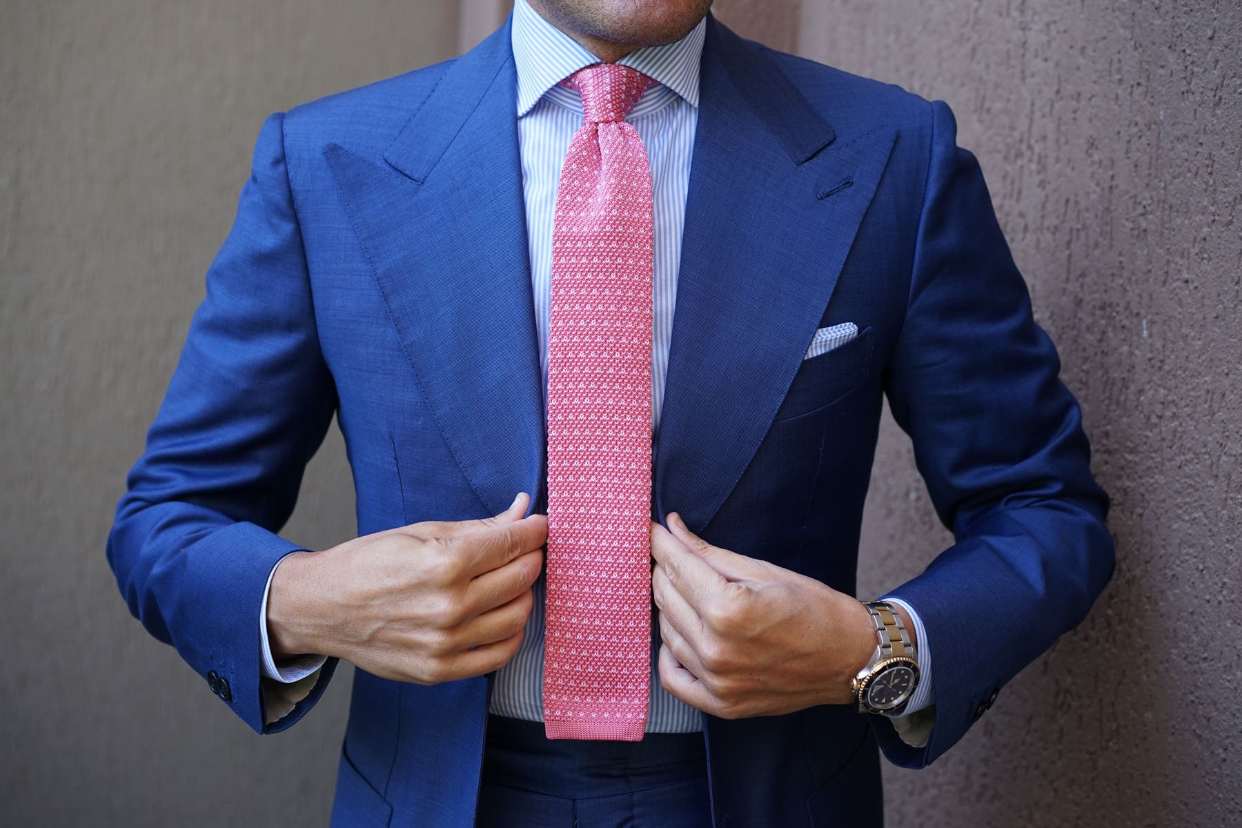 Vega Pink Knitted Tie