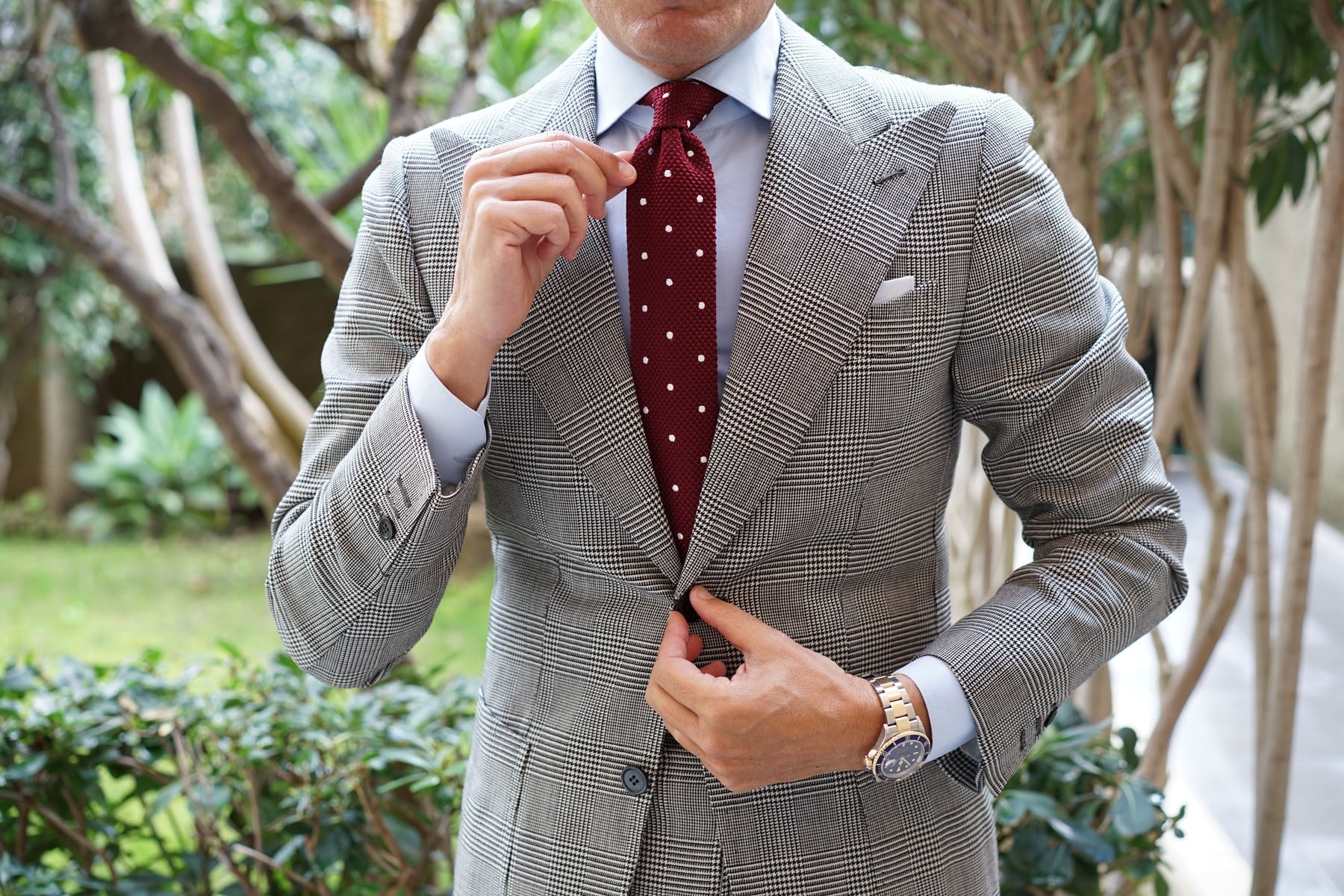 Pesci Mahogany Polkadot Knitted Tie