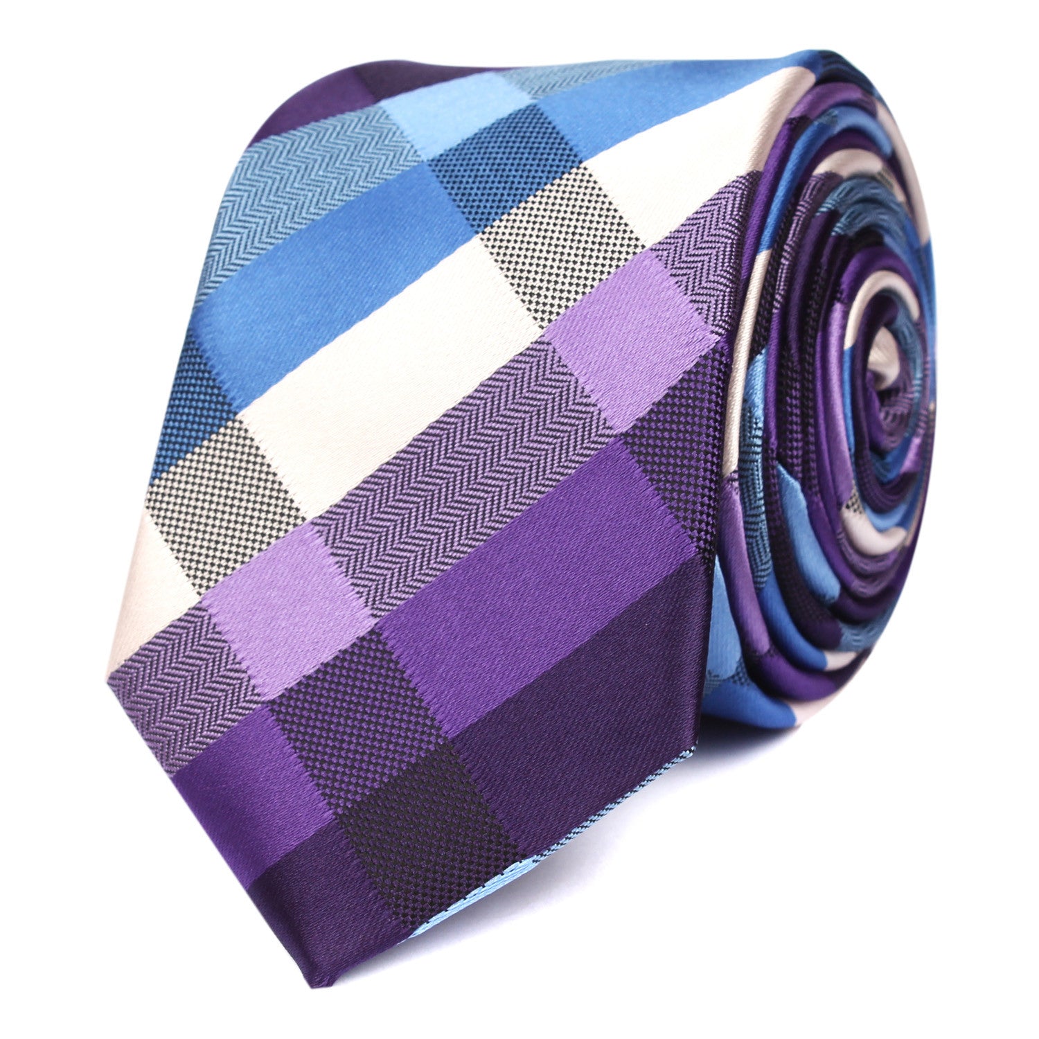 Royal Violet Checkered Skinny Tie