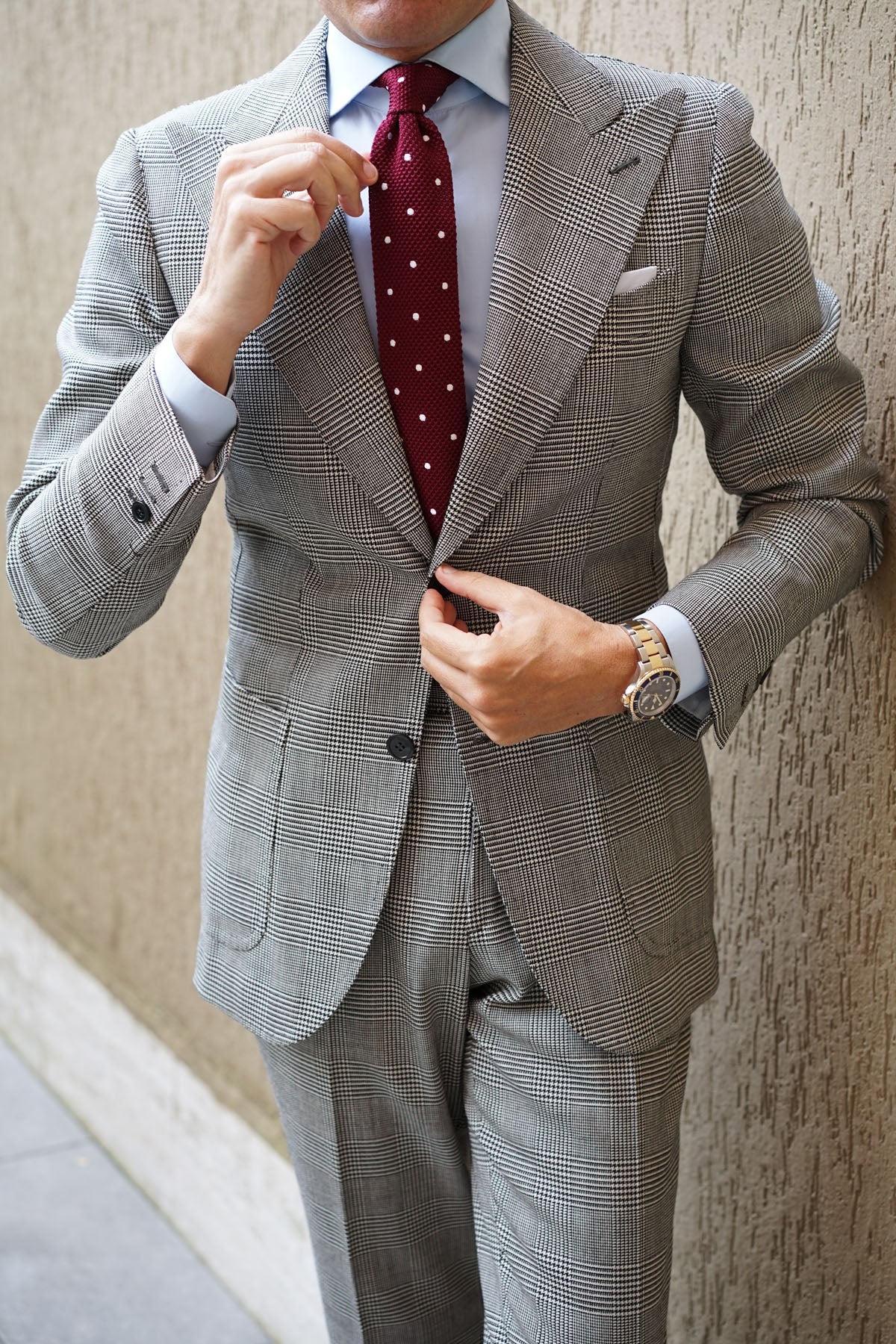 Pesci Mahogany Polkadot Knitted Tie