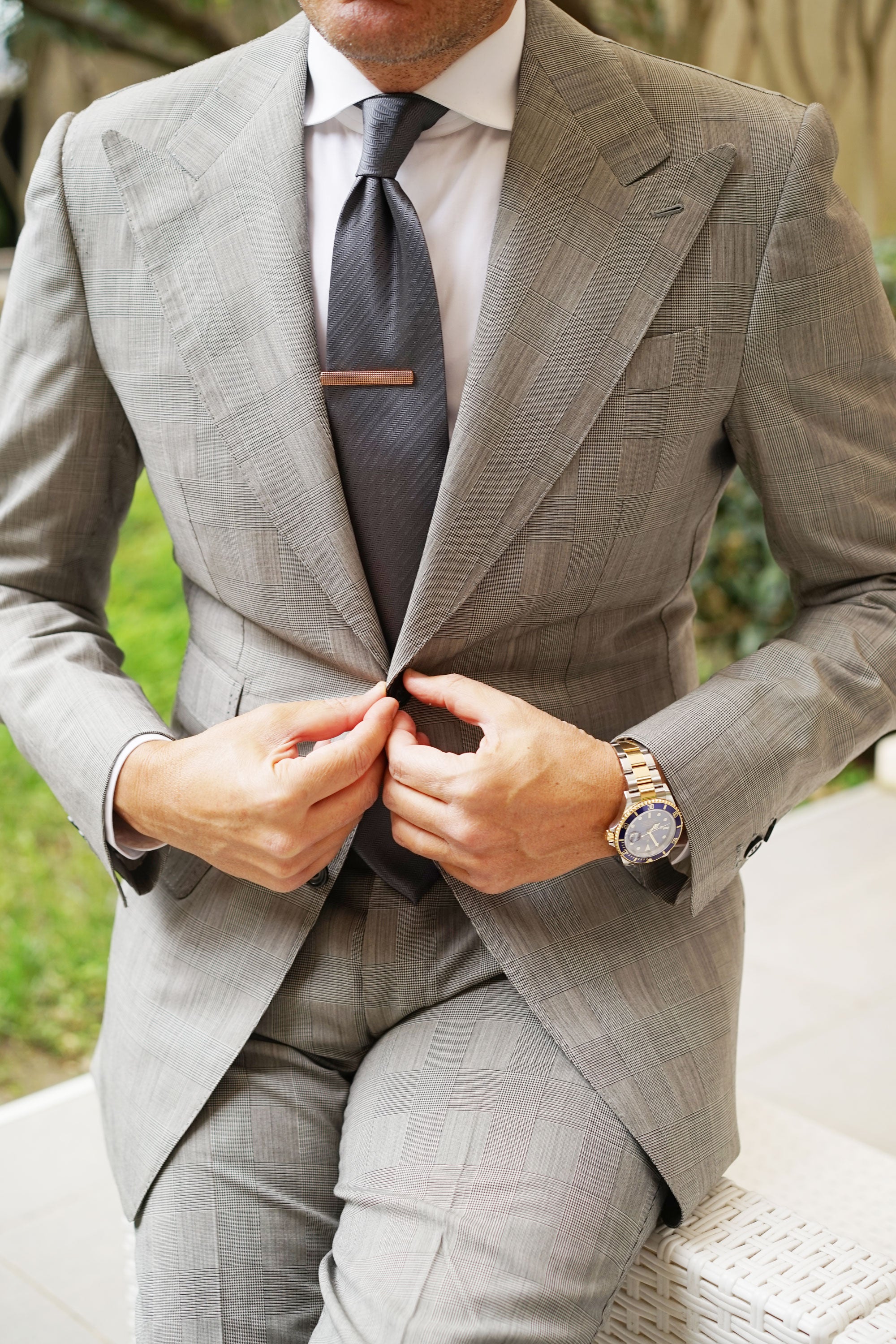 Rose Gold Stippled Tie Bar