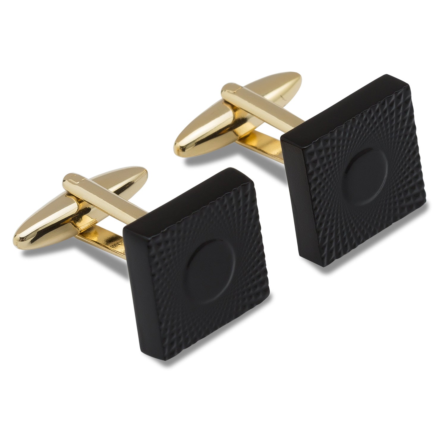 Mr. Fisk Black and Gold Cufflinks