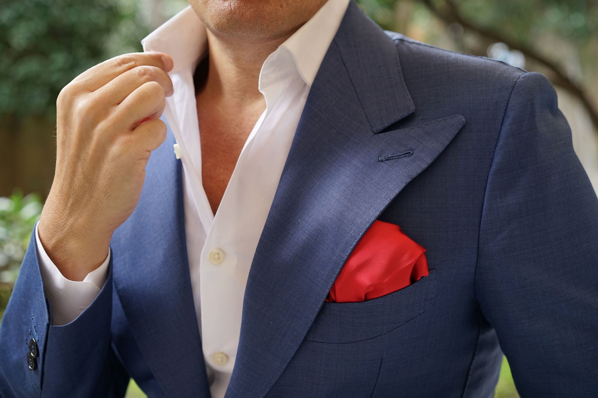 Apple Maroon Satin Pocket Square