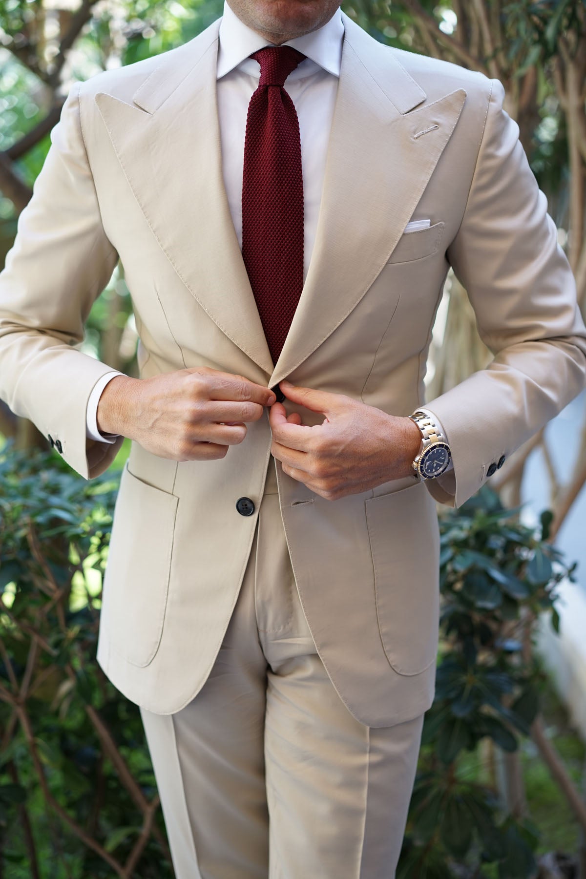 Gogo Burgundy Maroon Knitted Tie