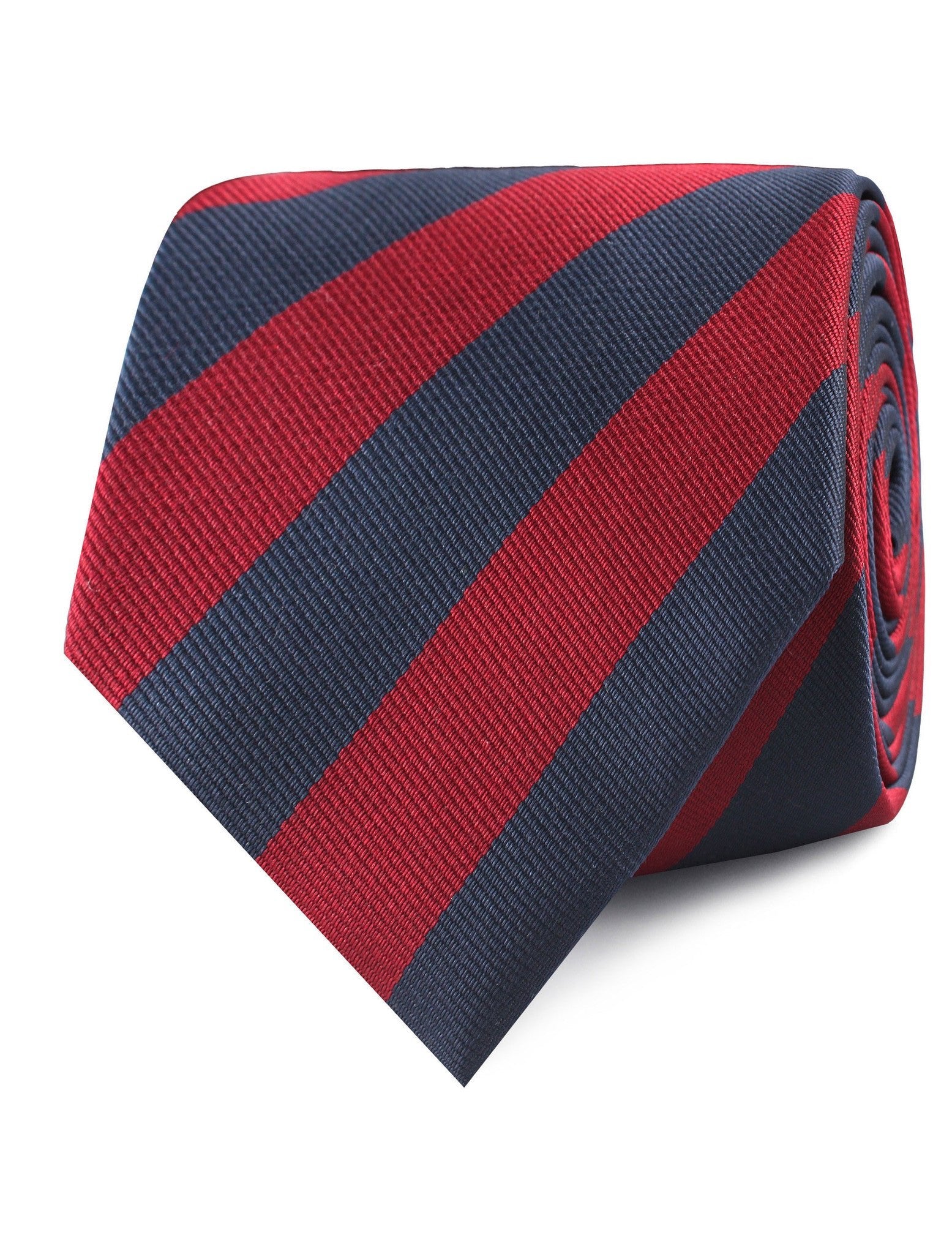 Burgundy & Navy Blue Stripes Tie