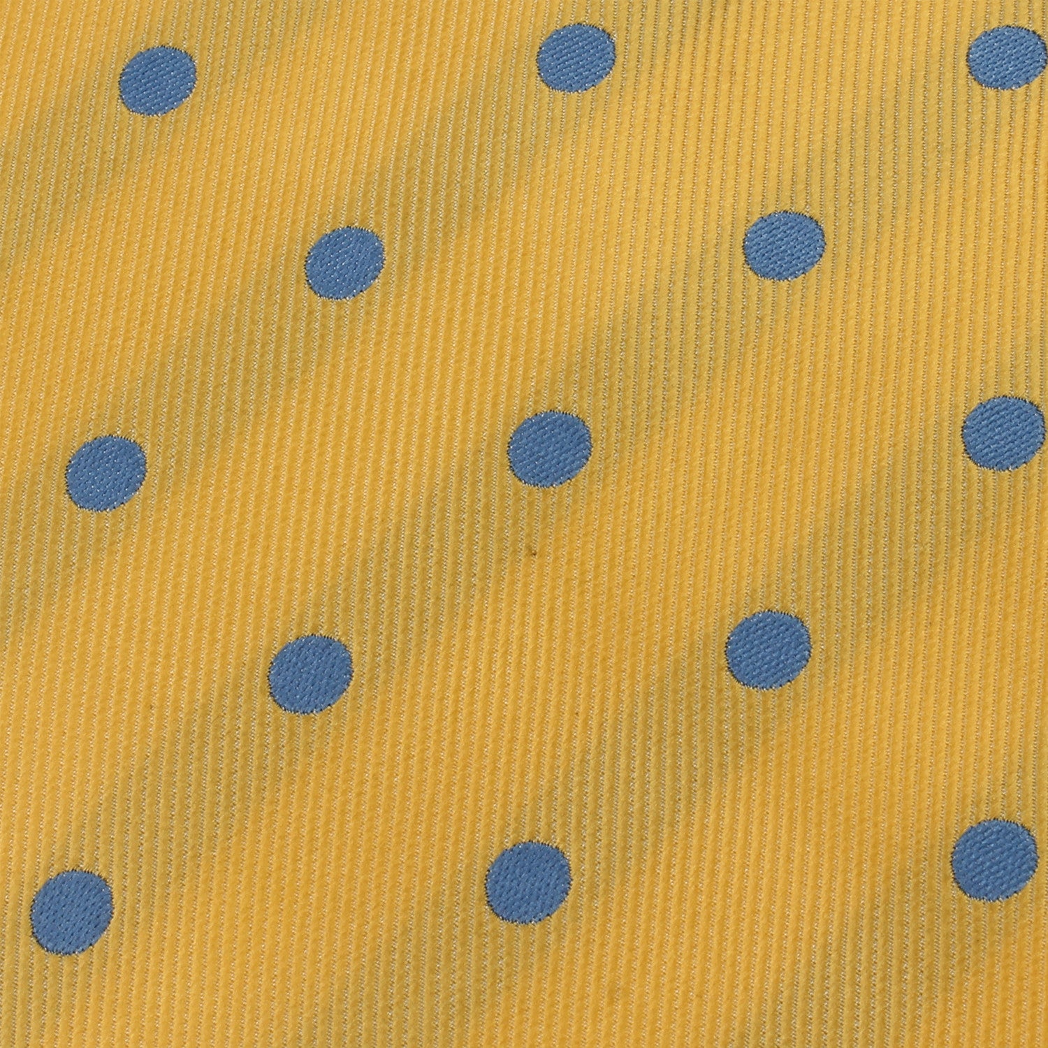 Yellow Tie with Light Blue Polka Dots