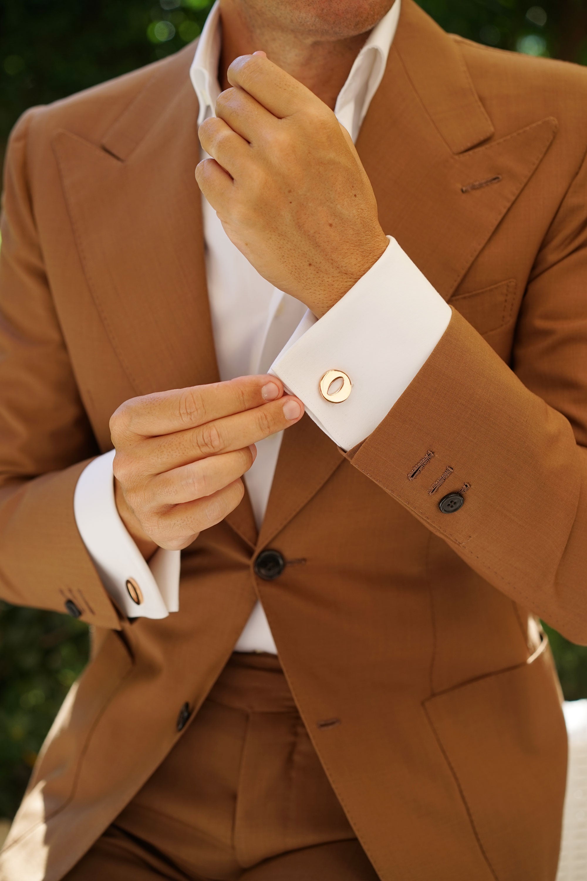 Rose Gold Letter O Cufflinks