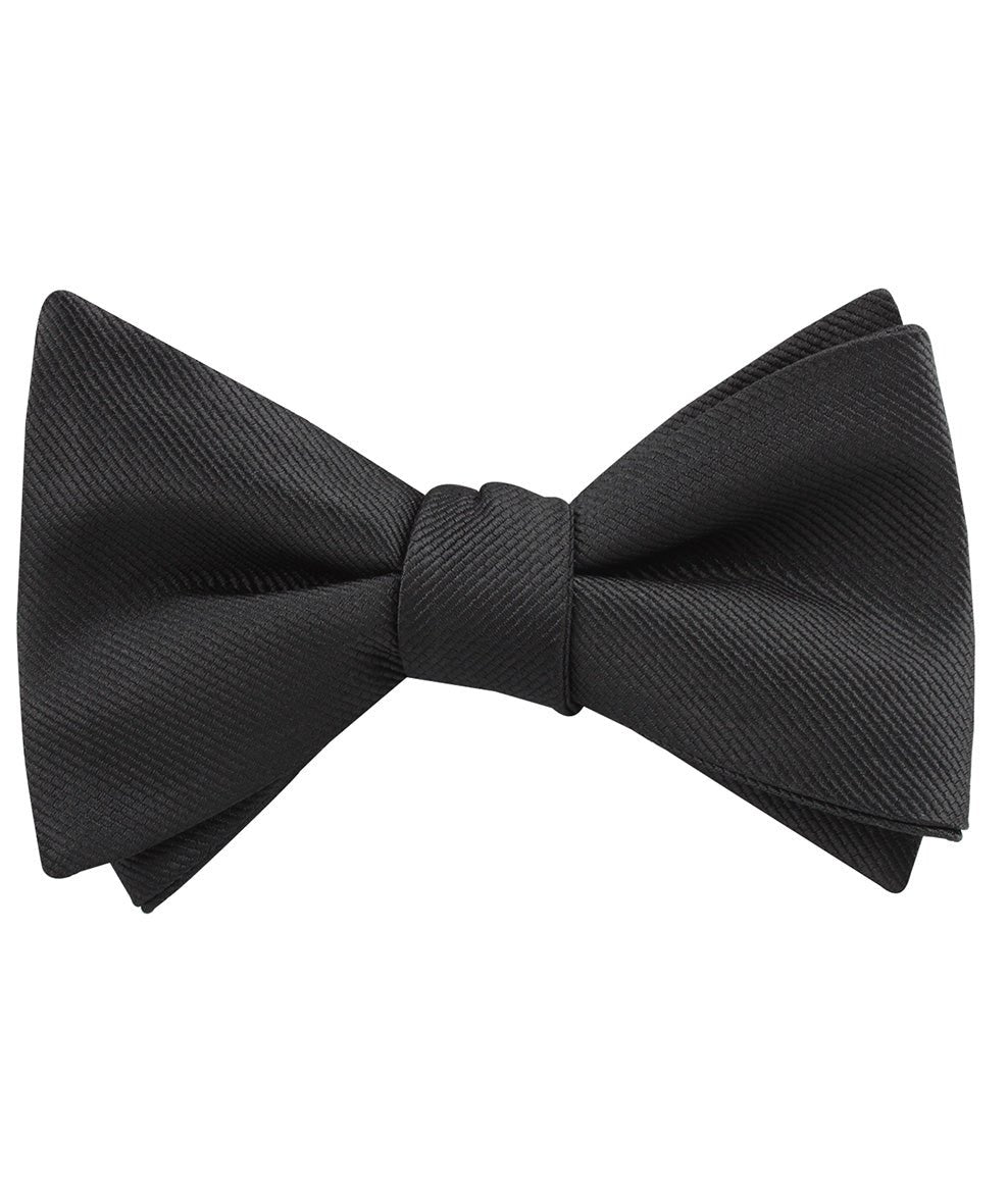 Black Weave Self Bow Tie