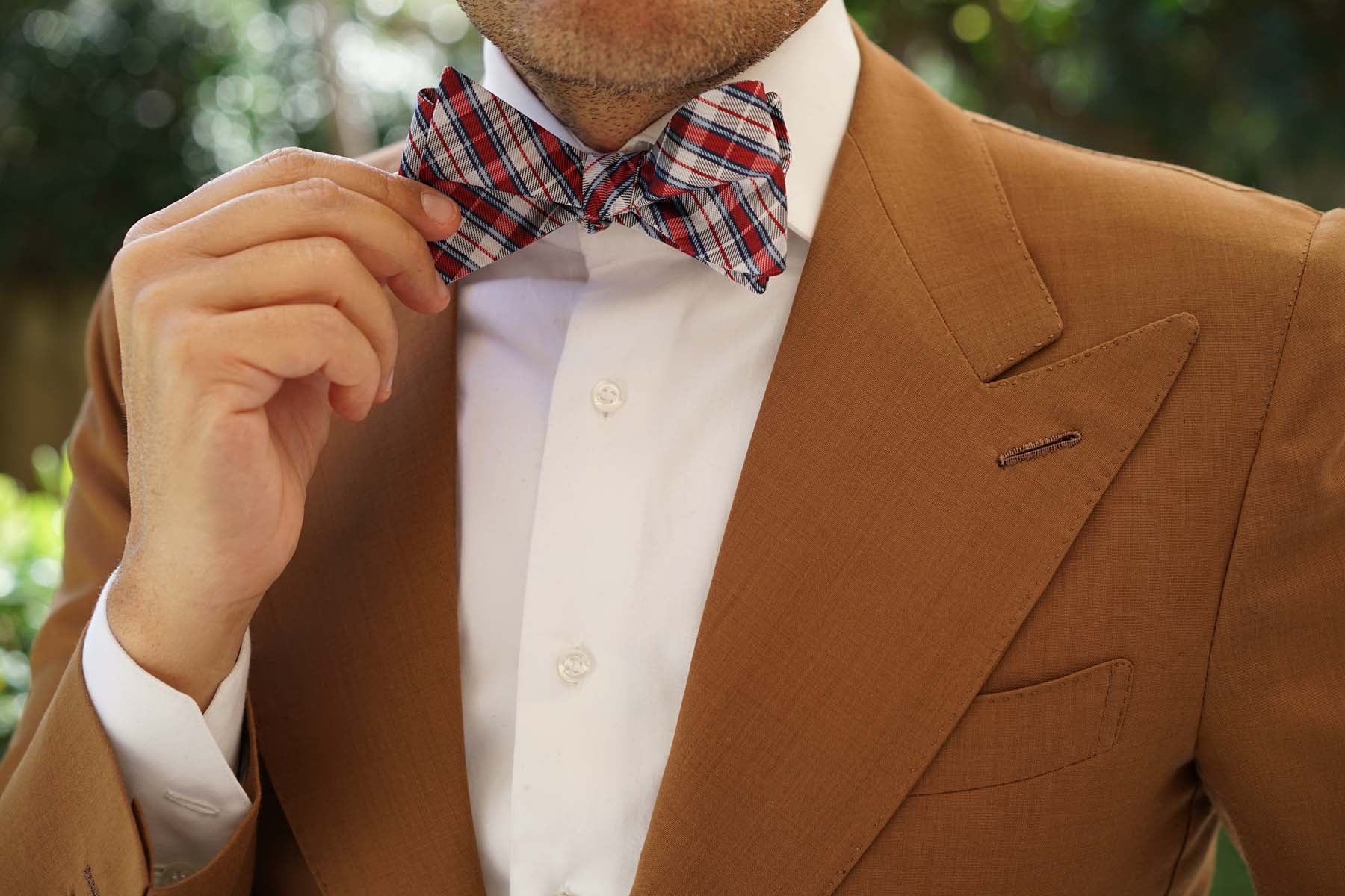 Tango Maroon with Blue Stripes Self Tie Bow Tie