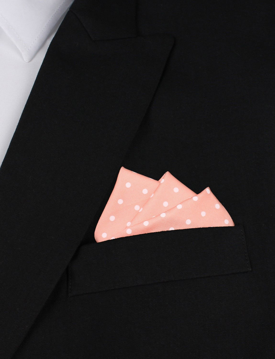 Pink with White Polka Dots Cotton Pocket Square