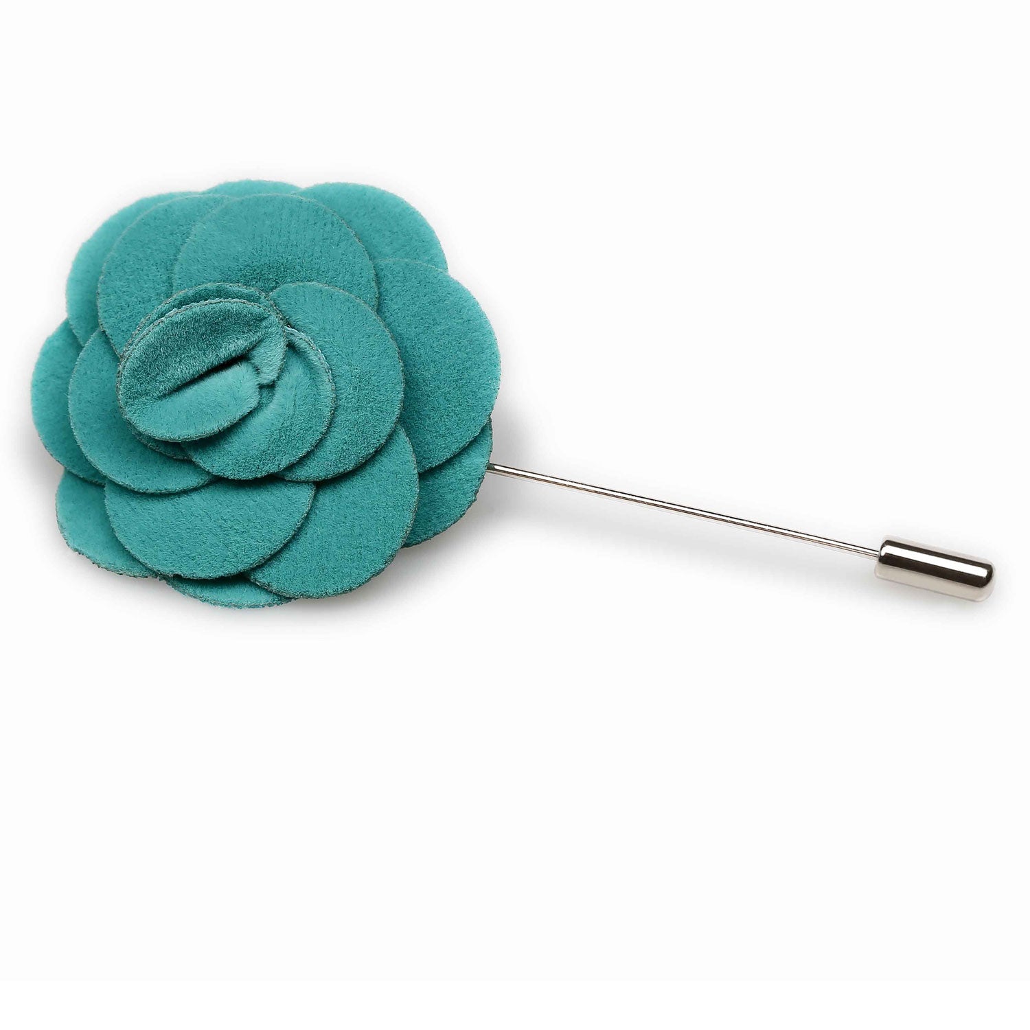 Teal Velvet Lapel Flower