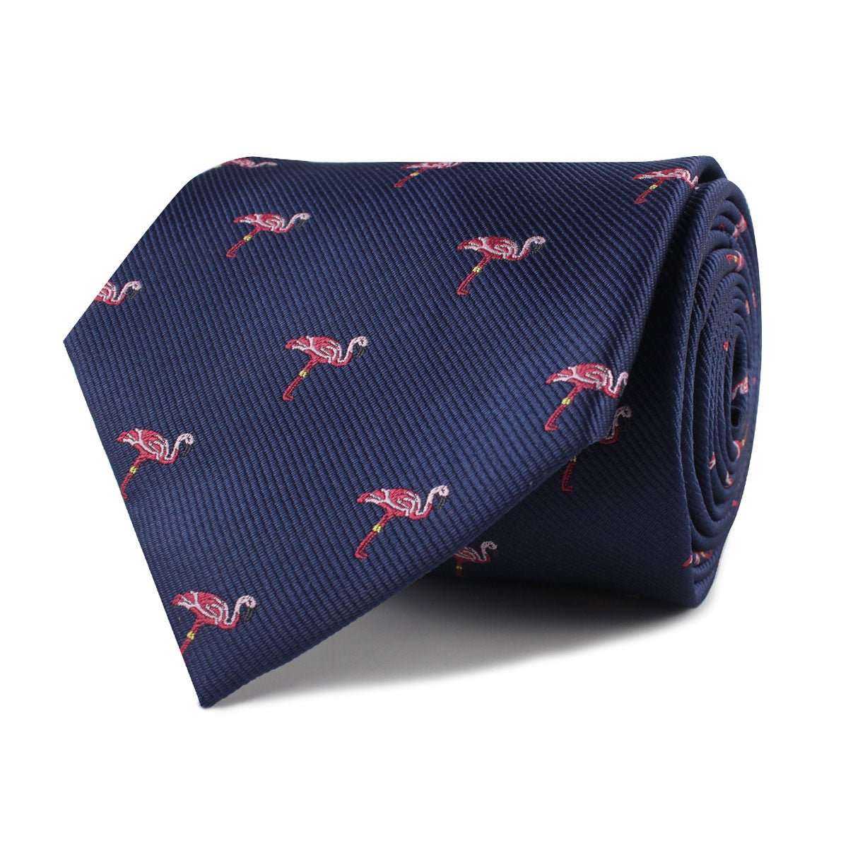 The Navy Blue Pink Flamingo Necktie