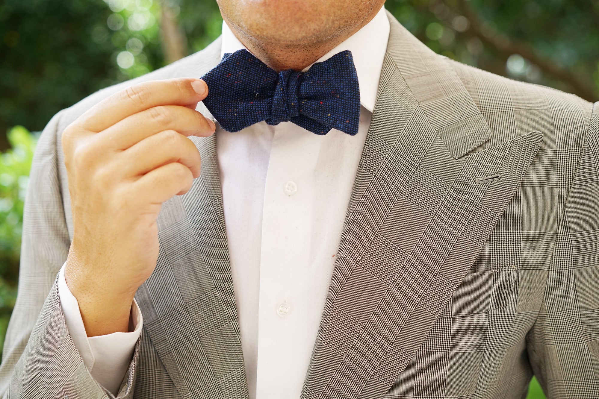 Speckles on Blue Donegal Diamond Self Bow Tie