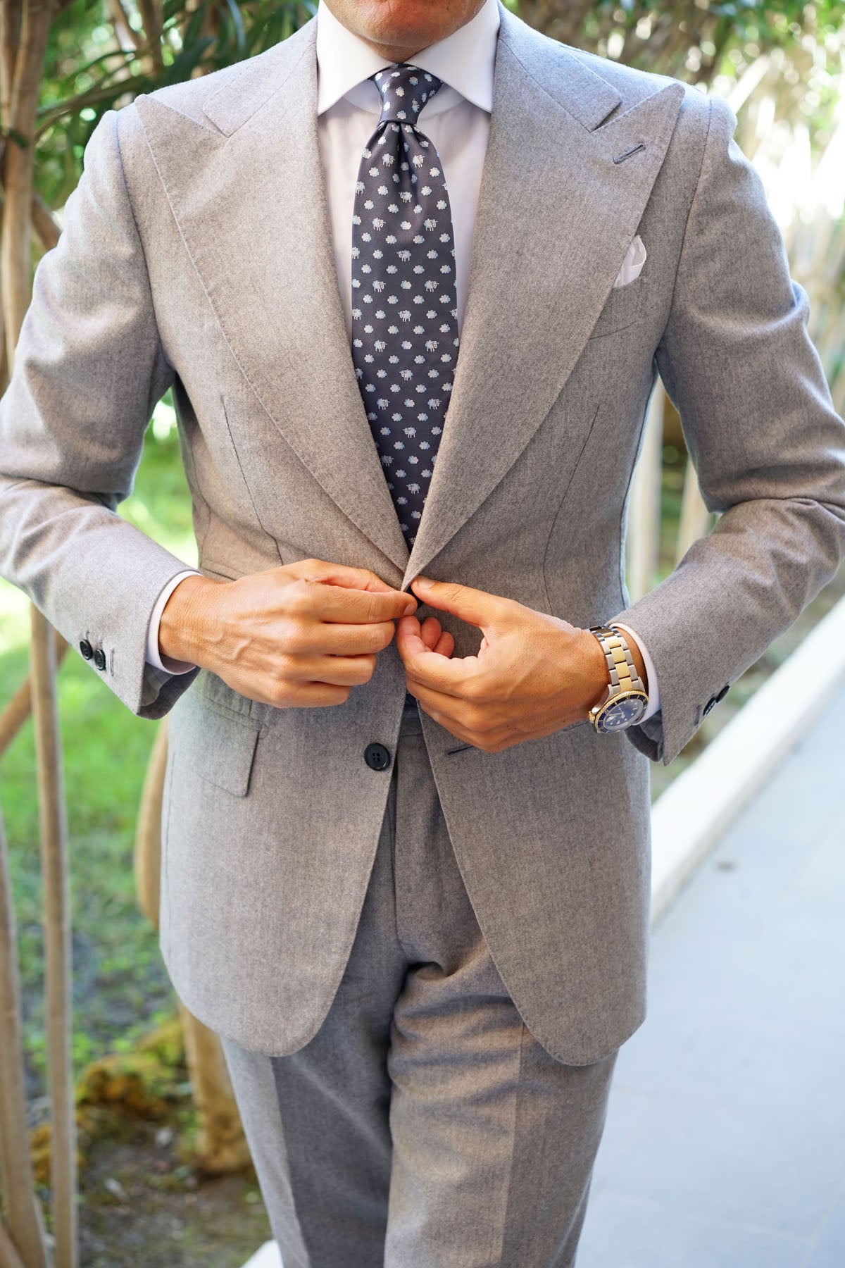 Sleepy Sheep Grey Necktie