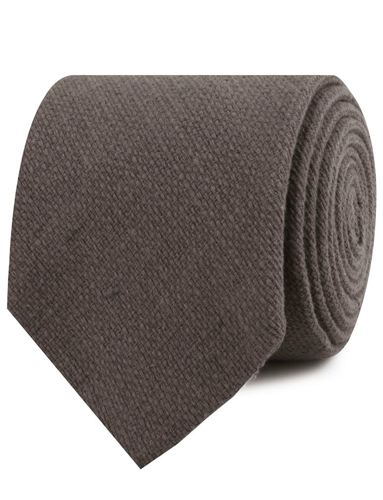 Charcoal Graphite Weave Linen Necktie