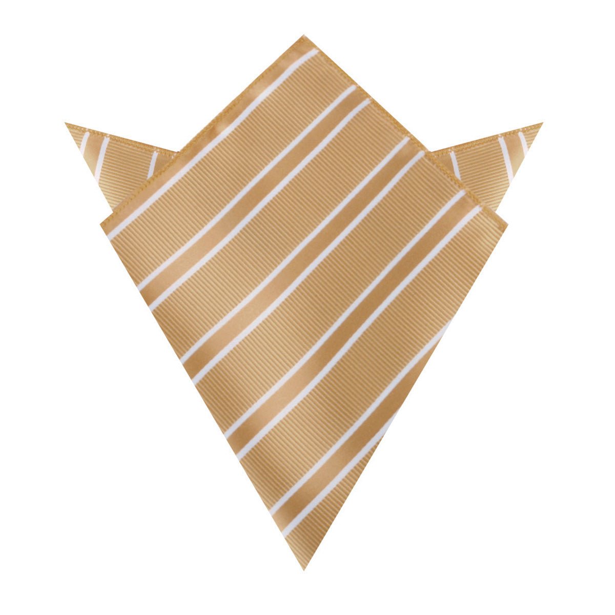 Champagne Gold Double Stripe Pocket Square